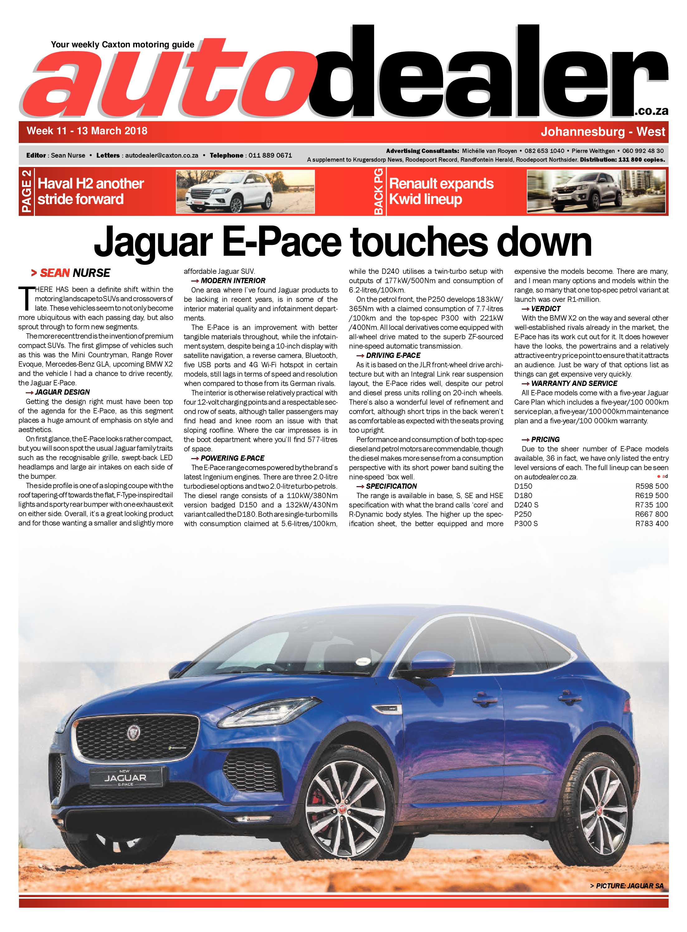 Autodealer West 16 March 2018 page 1