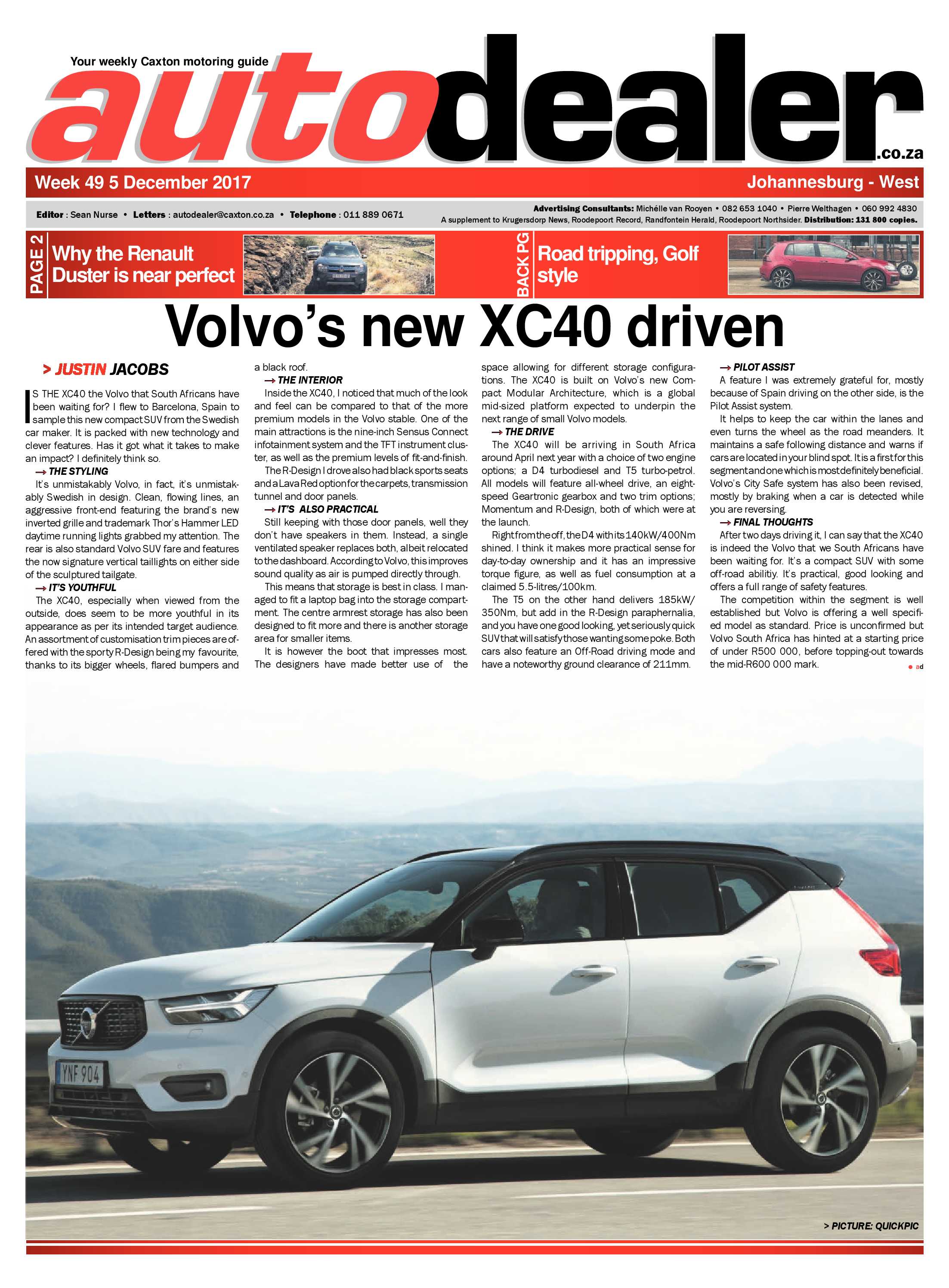 Autodealer West 8 December 2017 page 1
