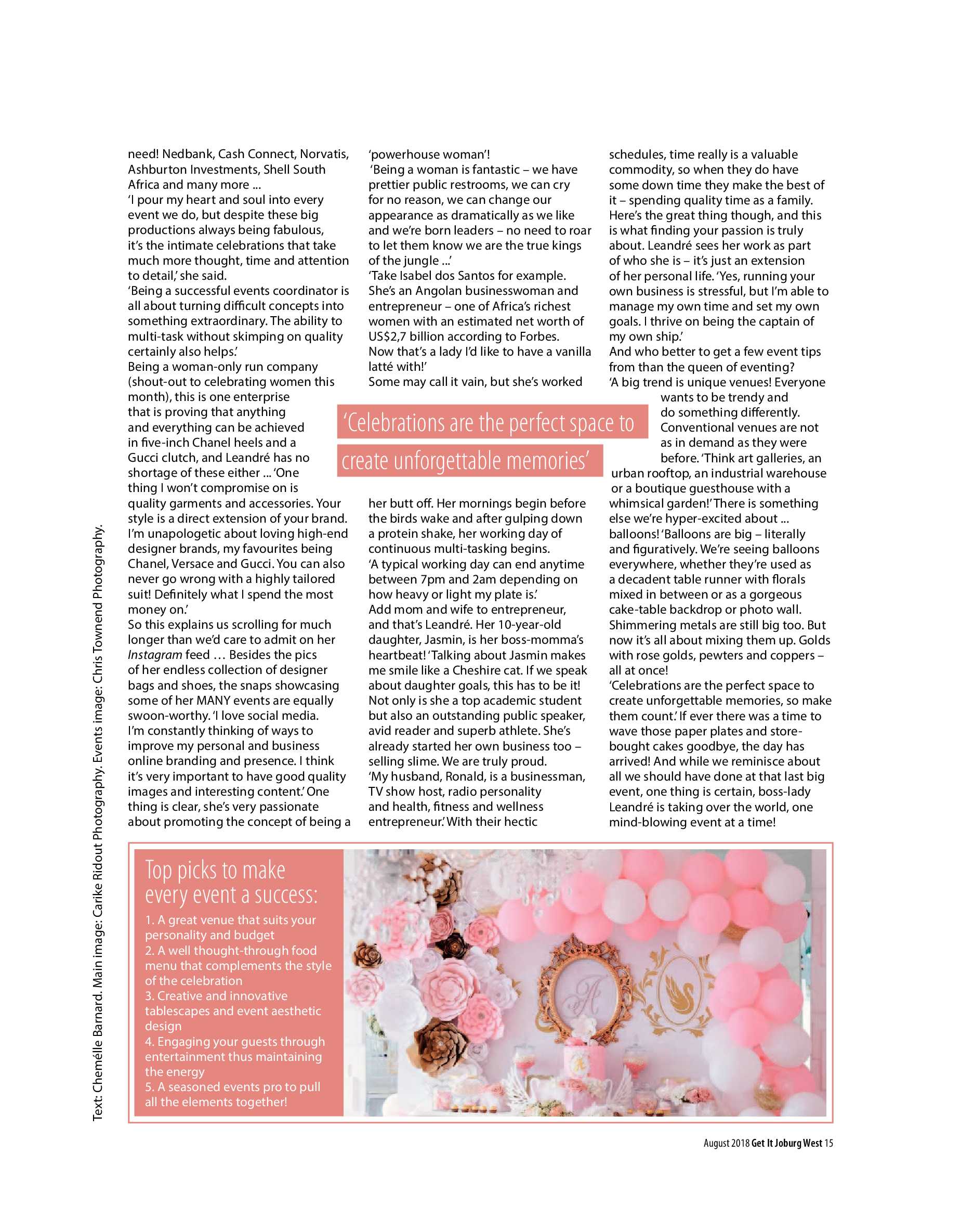 Get it JHB West – August 2018 page 15