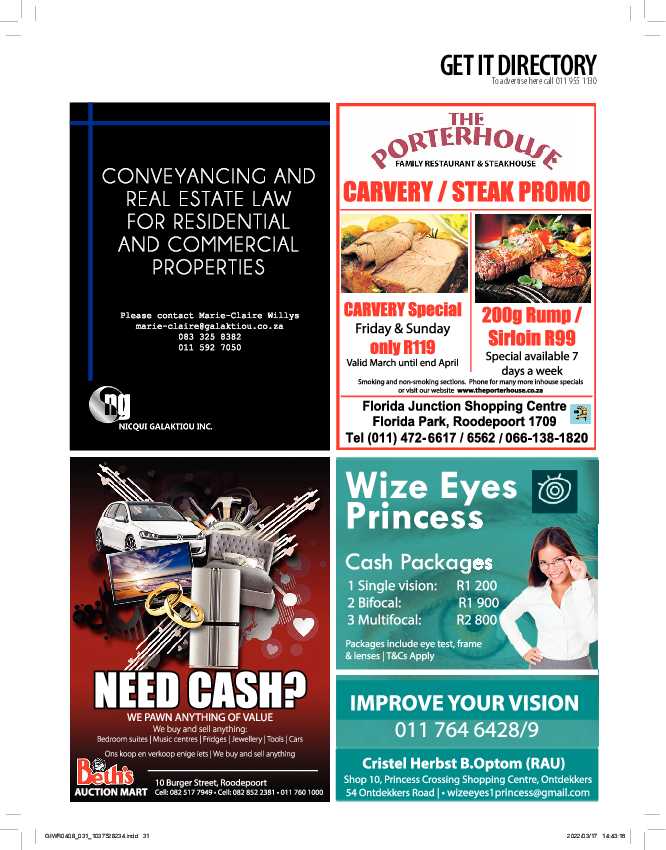 Get it JHB West – April 2022 page 31