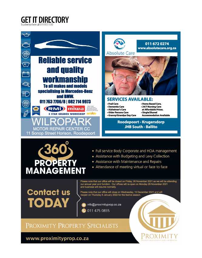 Get it JHB West – Dec 2021 / Jan 2022 page 30