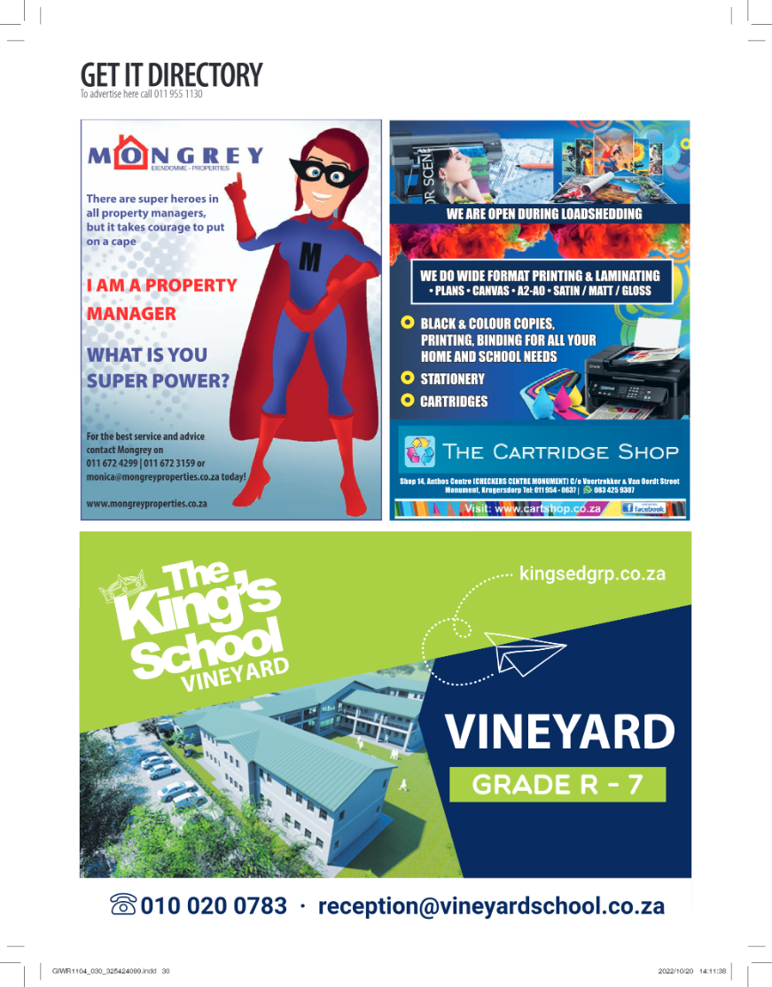 Get it JHB West – November 2022 page 30