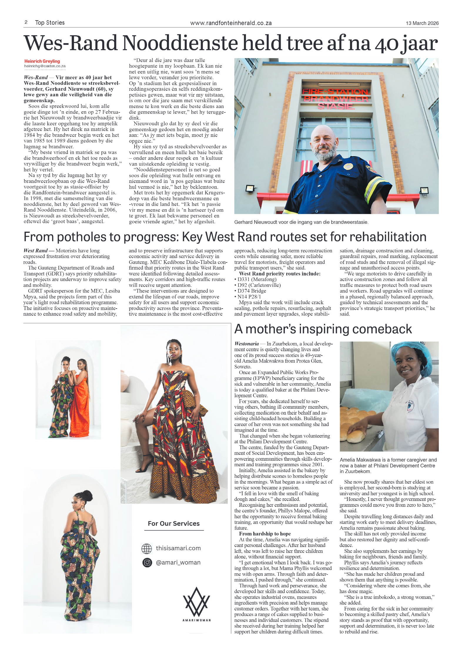 Randfontein Herald 13 March 2026 page 2
