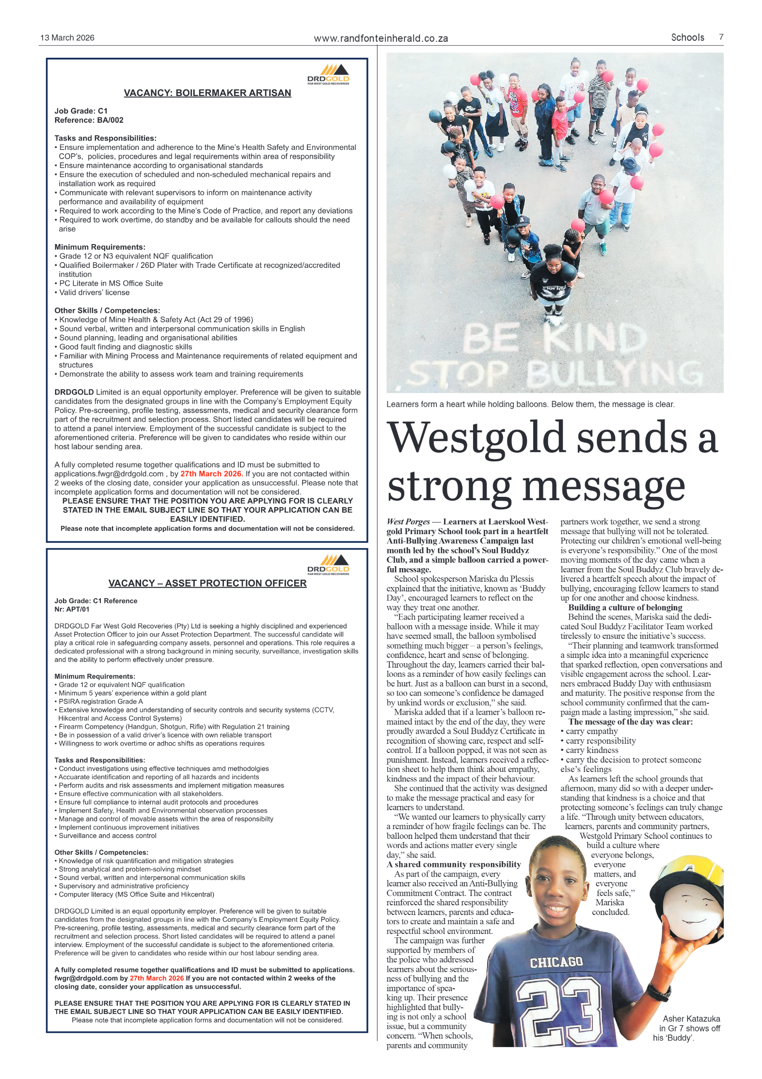 Randfontein Herald 13 March 2026 page 7