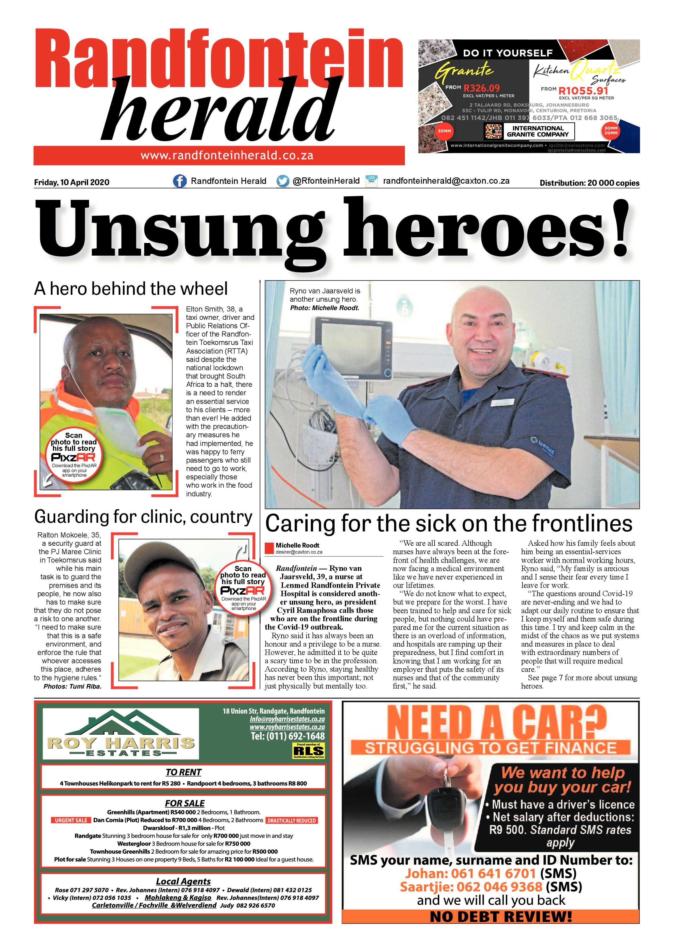 Randfontein Herald 10 April 2020 page 1