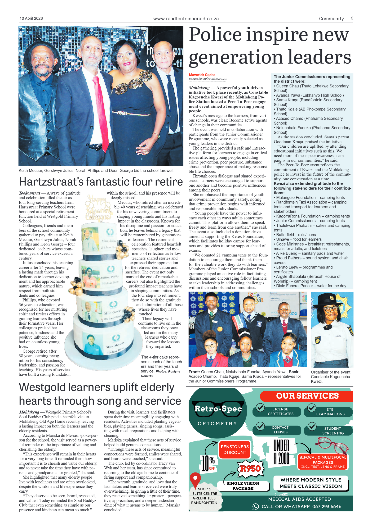 Randfontein Herald 10 April 2026 page 3