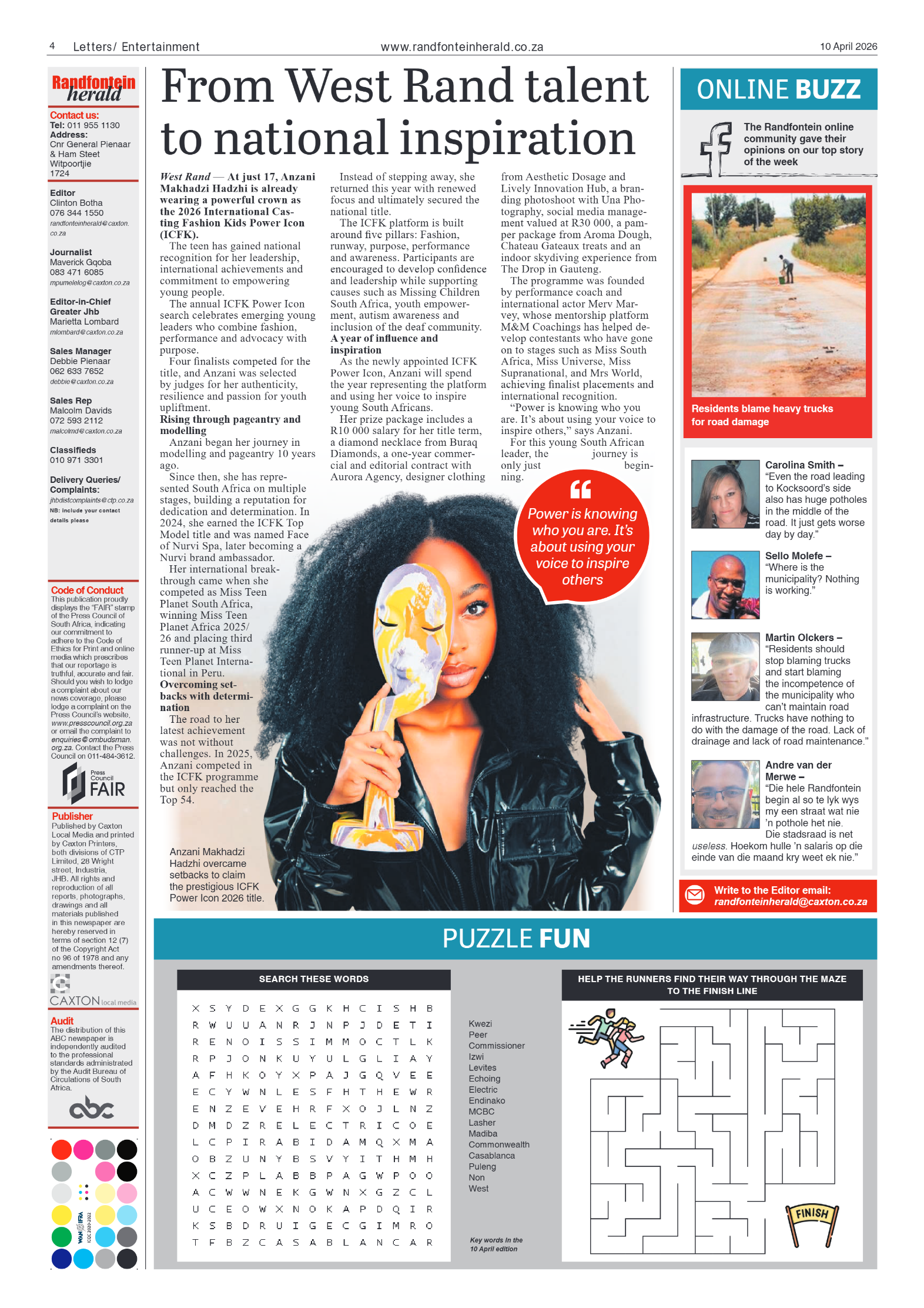 Randfontein Herald 10 April 2026 page 4