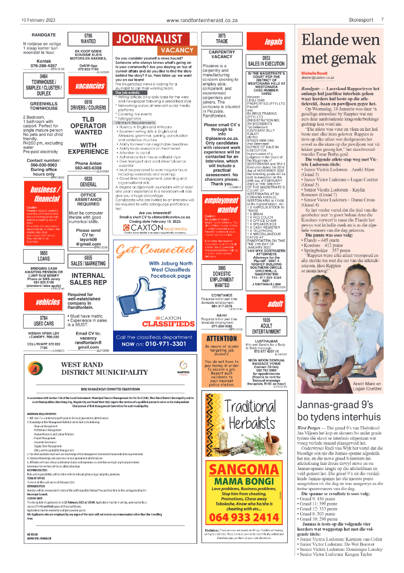 Randfontein Herald 10 February 2023 page 7