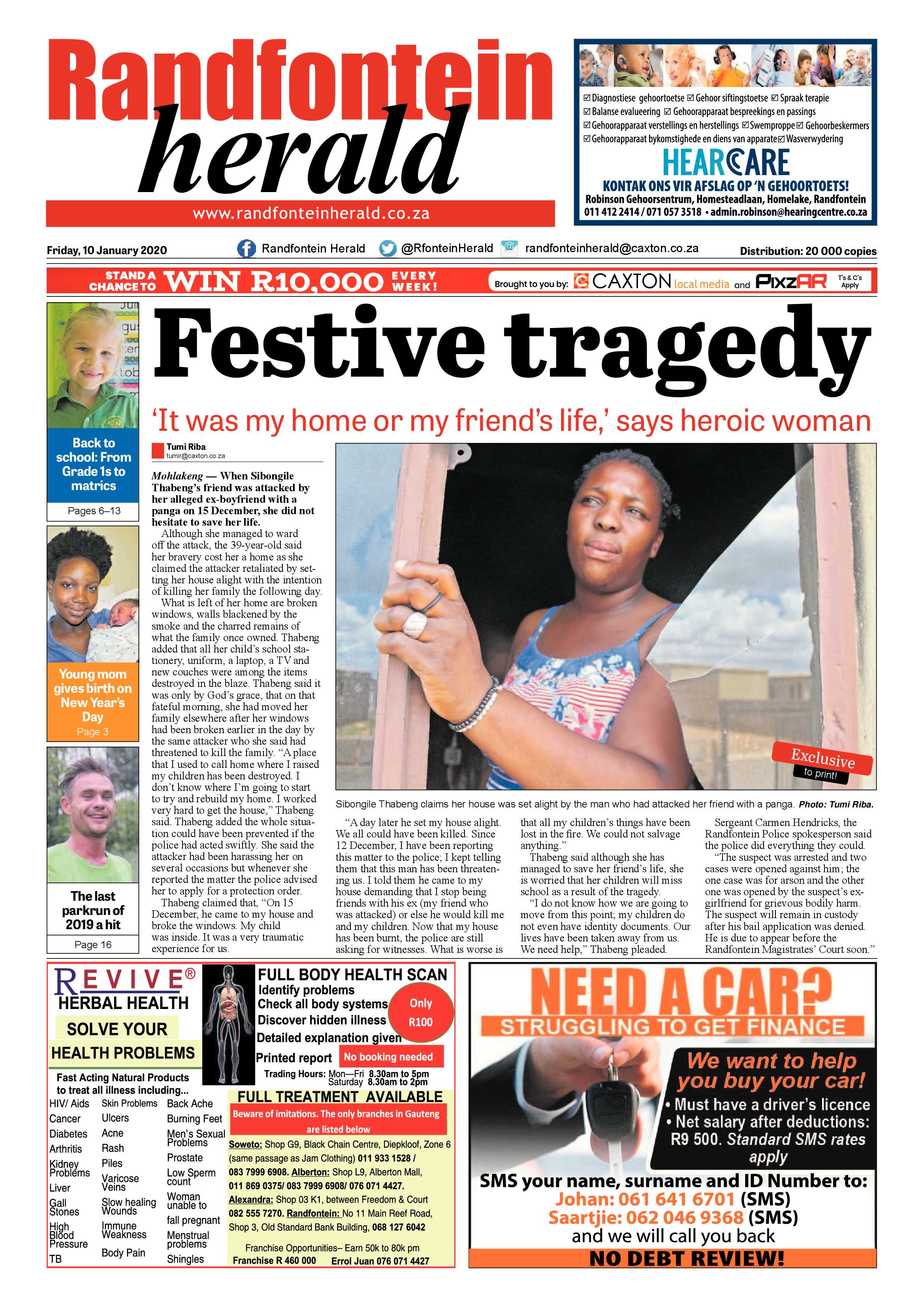 Randfontein Herald 10 January 2020 page 1