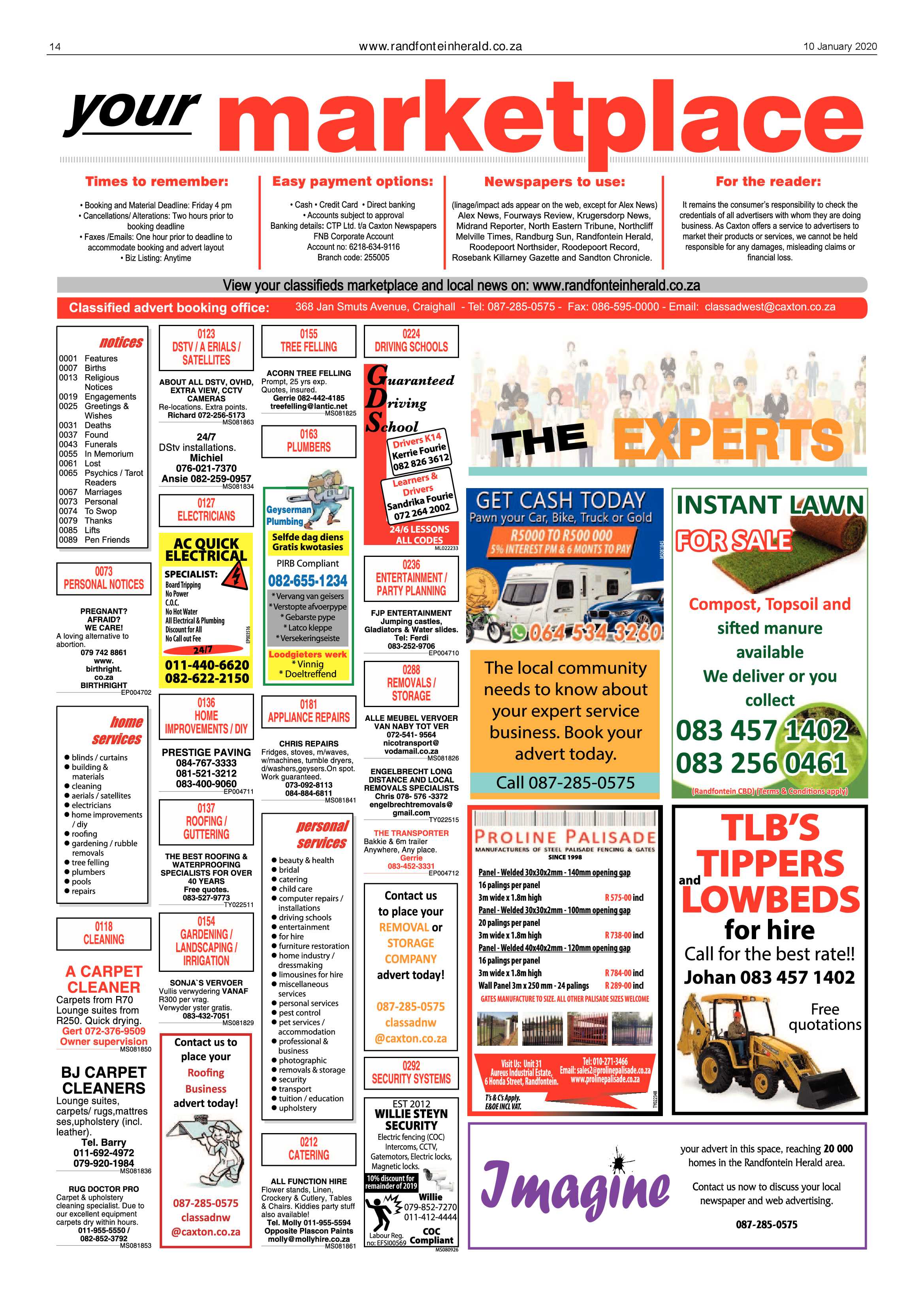 Randfontein Herald 10 January 2020 page 14