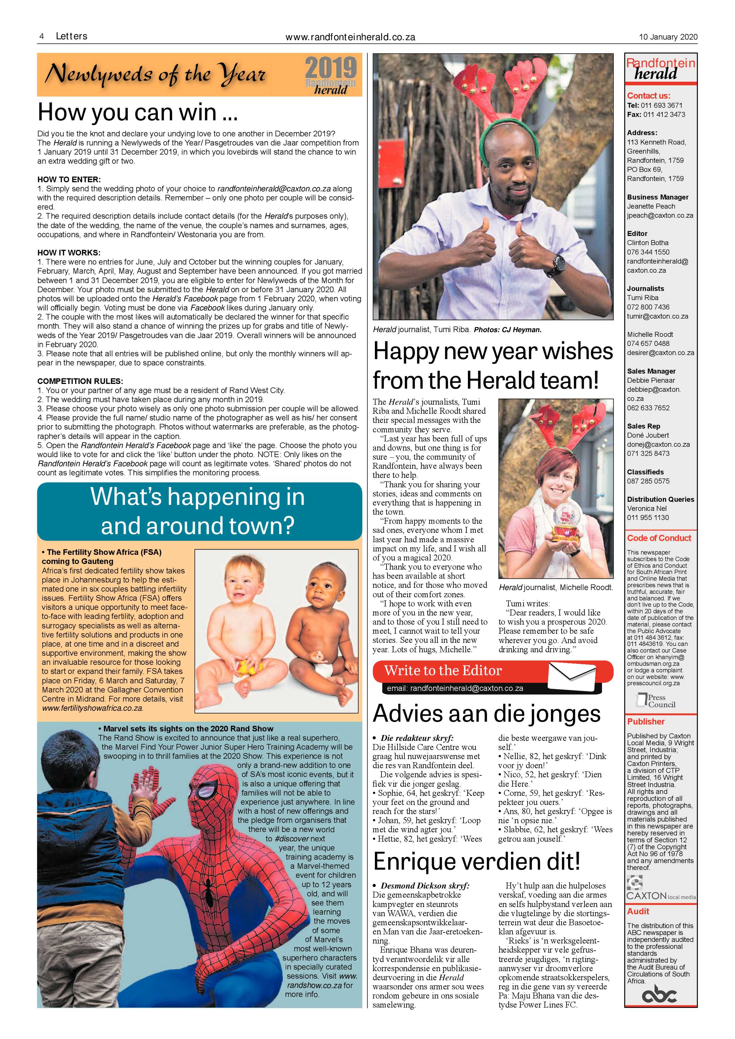 Randfontein Herald 10 January 2020 page 4