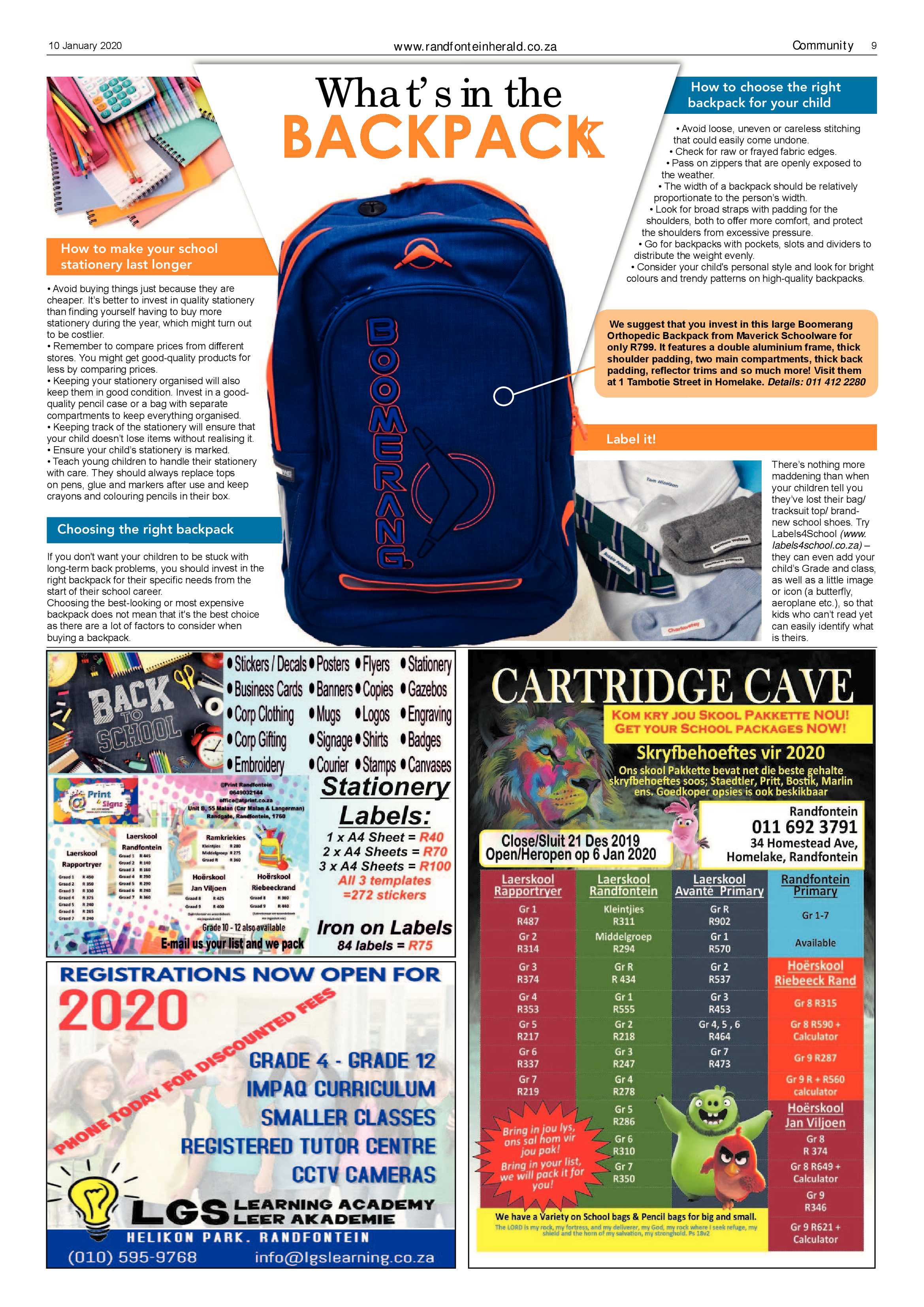 Randfontein Herald 10 January 2020 page 9