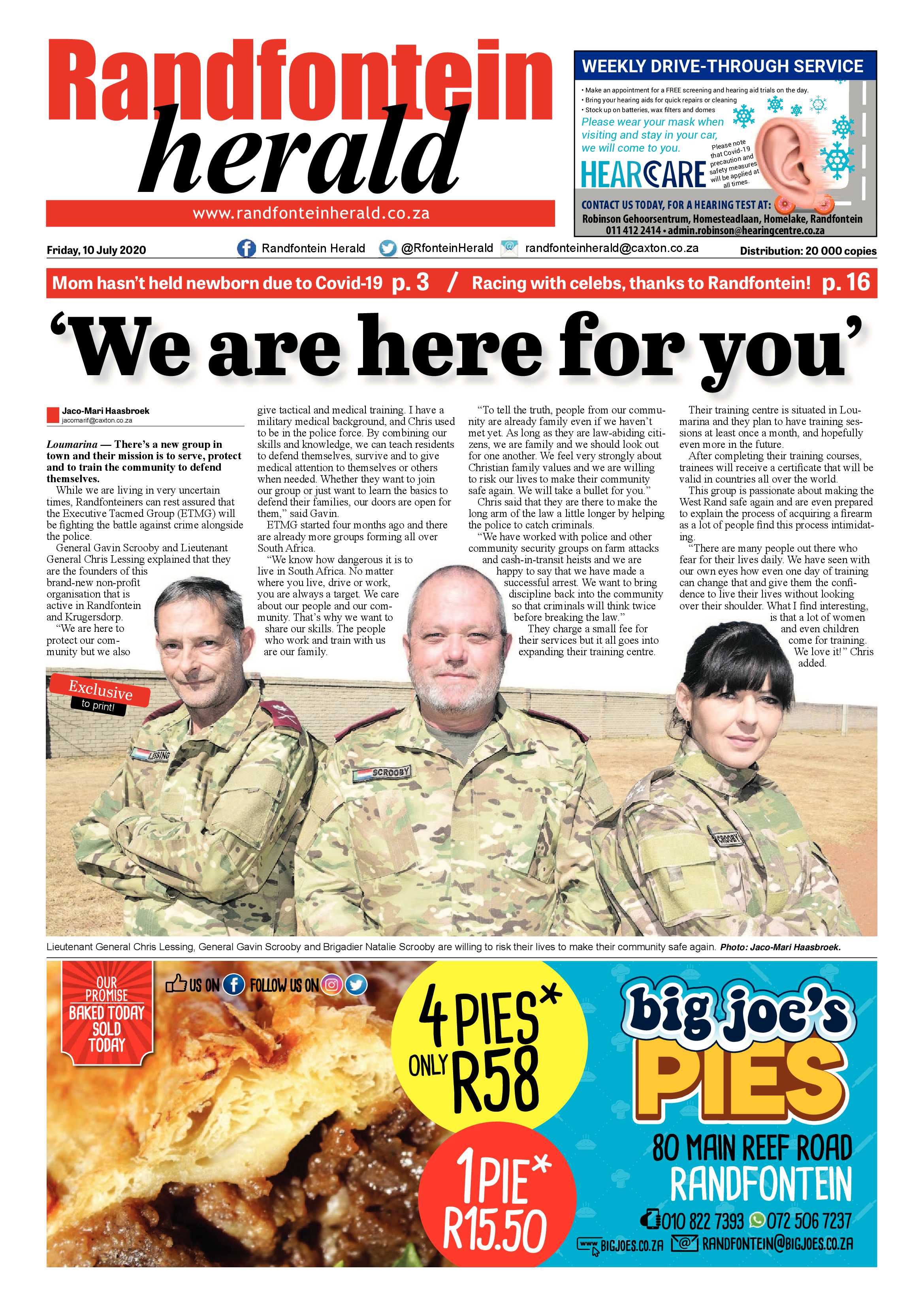 Randfontein Herald 10 July 2020 page 1