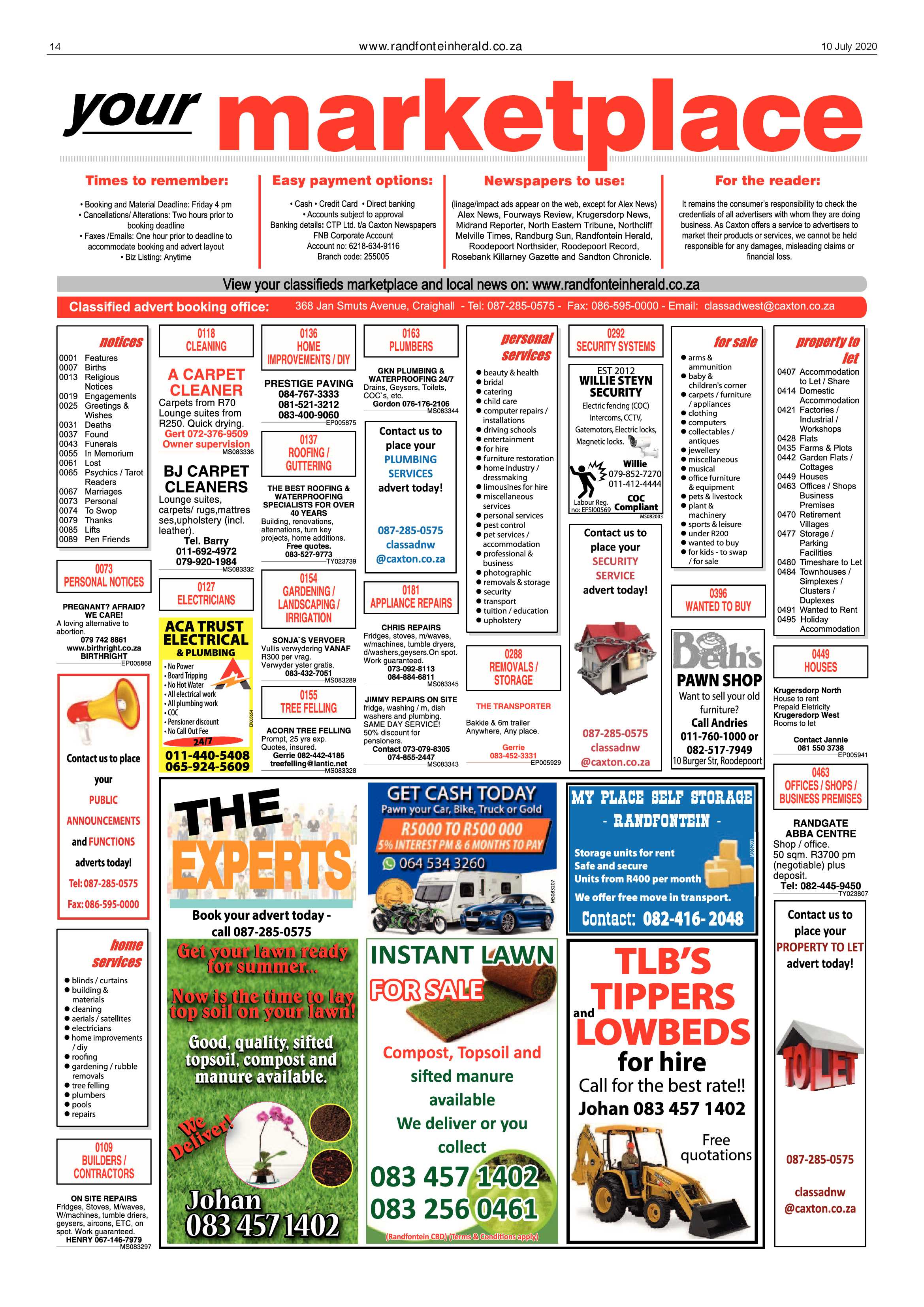 Randfontein Herald 10 July 2020 page 14