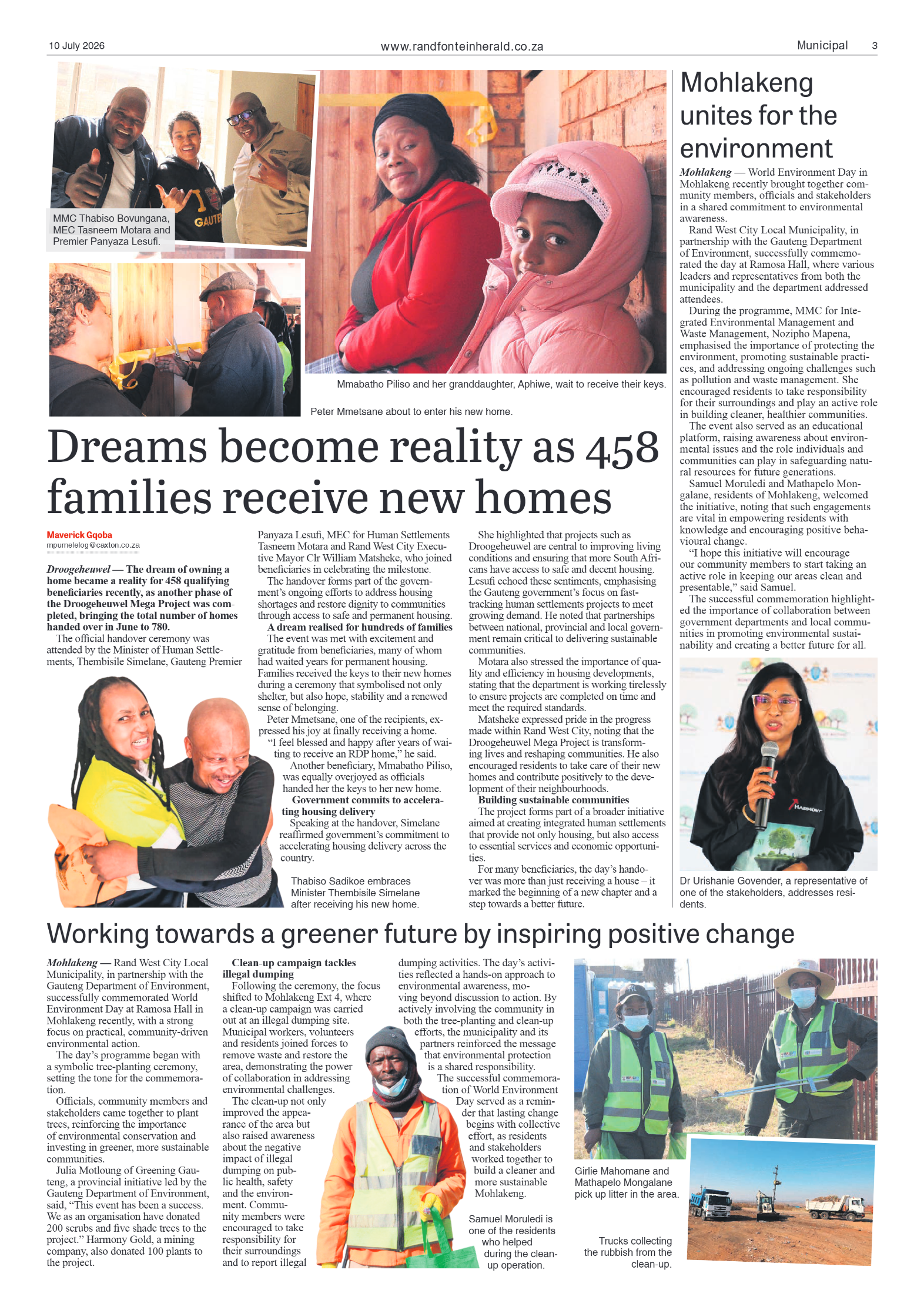 Randfontein Herald 10 July 2026 page 3
