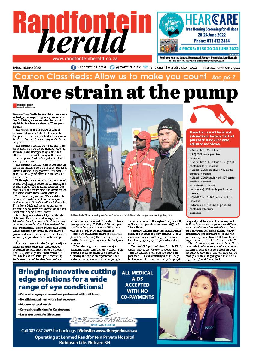 Randfontein Herald 10 June 2022 page 1