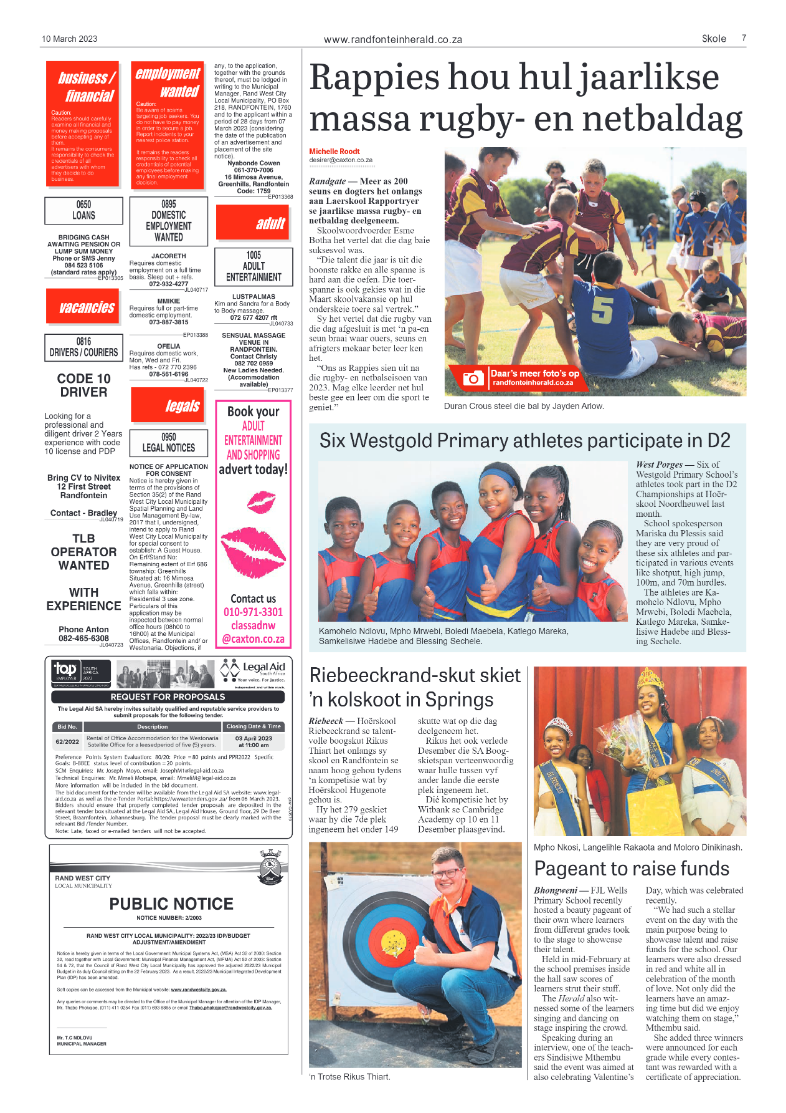 Randfontein Herald 10 March 2023 page 7