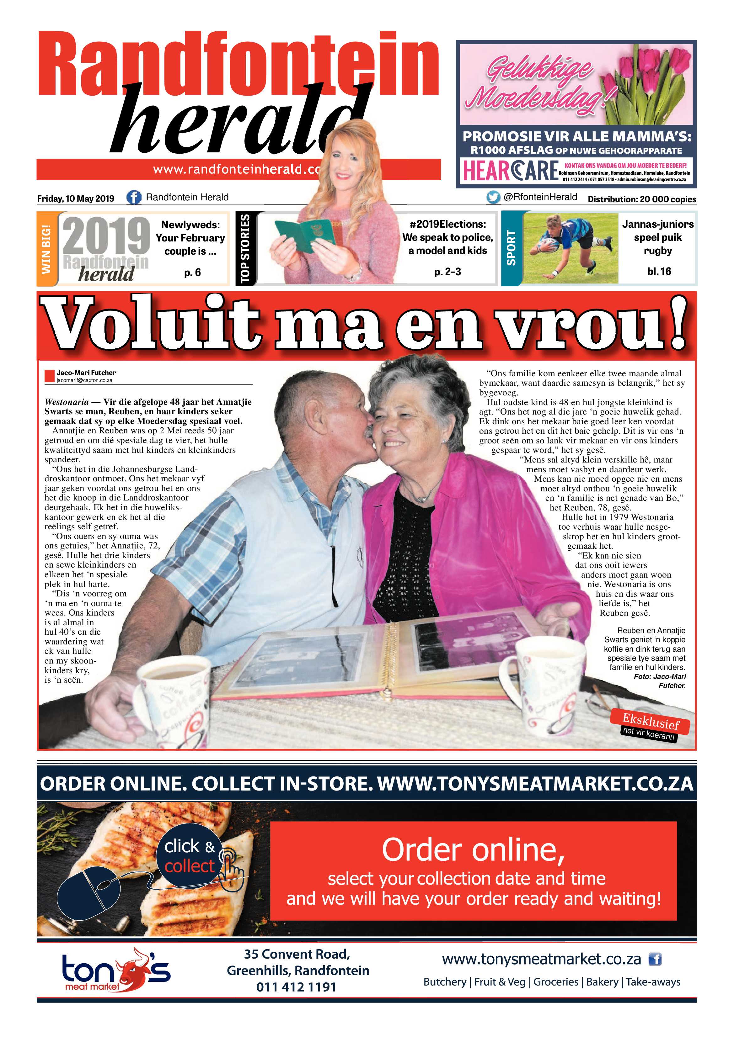 Randfontein Herald 10 May 2019 page 1