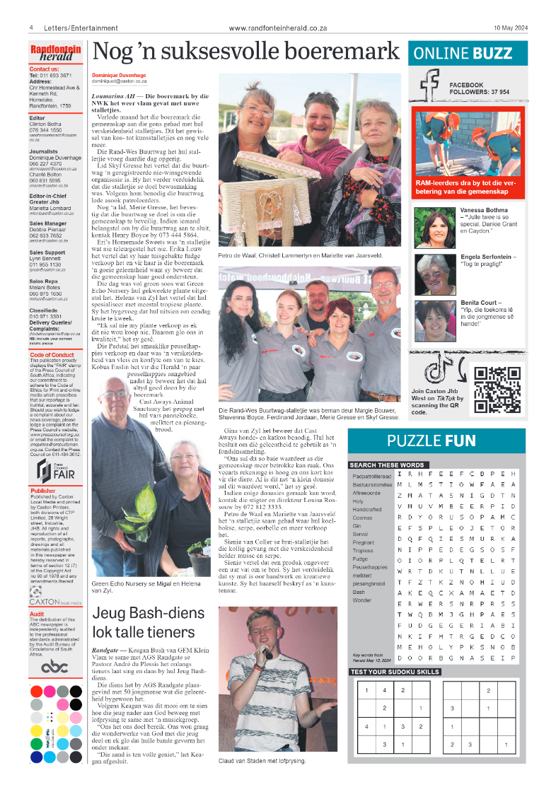 Randfontein Herald 10 May 2024 page 4