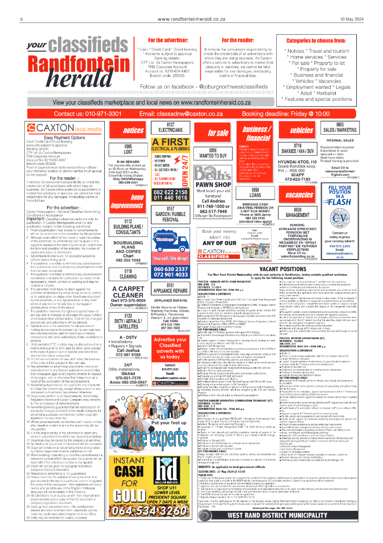 Randfontein Herald 10 May 2024 page 6