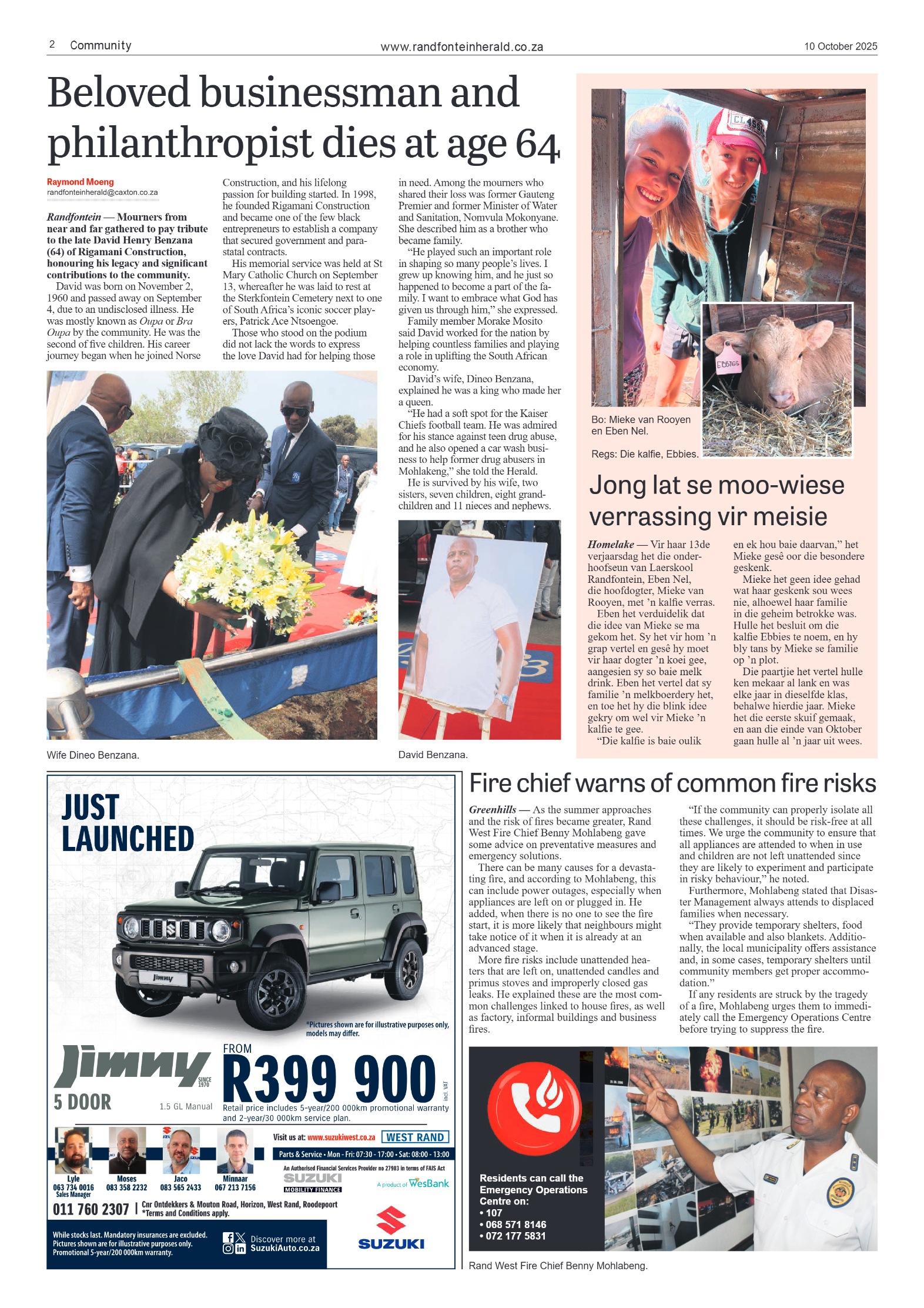 Randfontein Herald 10 October 2025 page 2