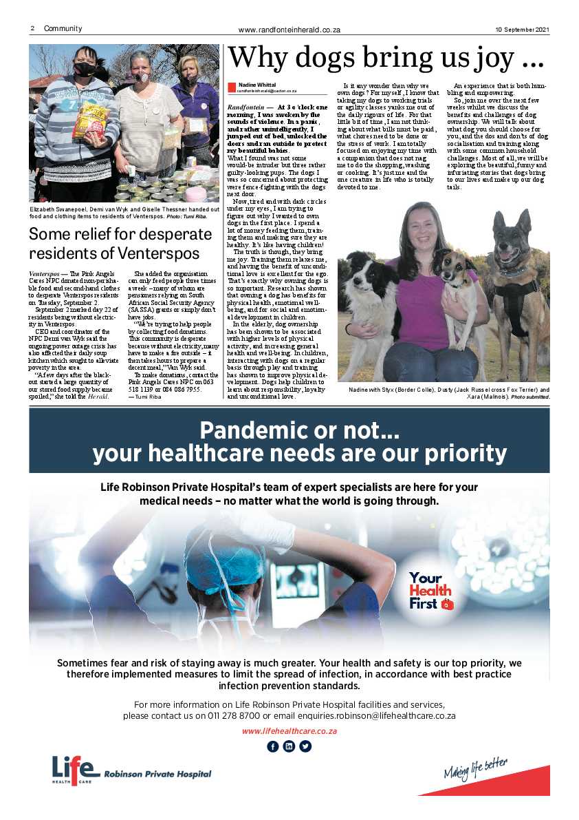 Randfontein Herald 10 September 2021 page 2
