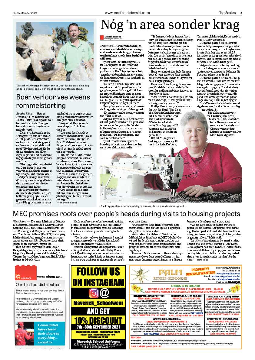 Randfontein Herald 10 September 2021 page 3