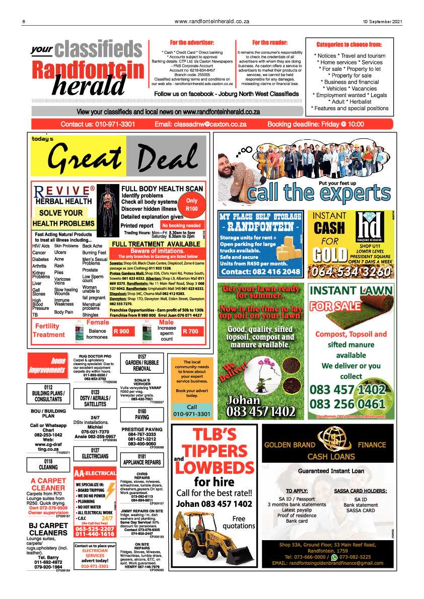 Randfontein Herald 10 September 2021 page 6