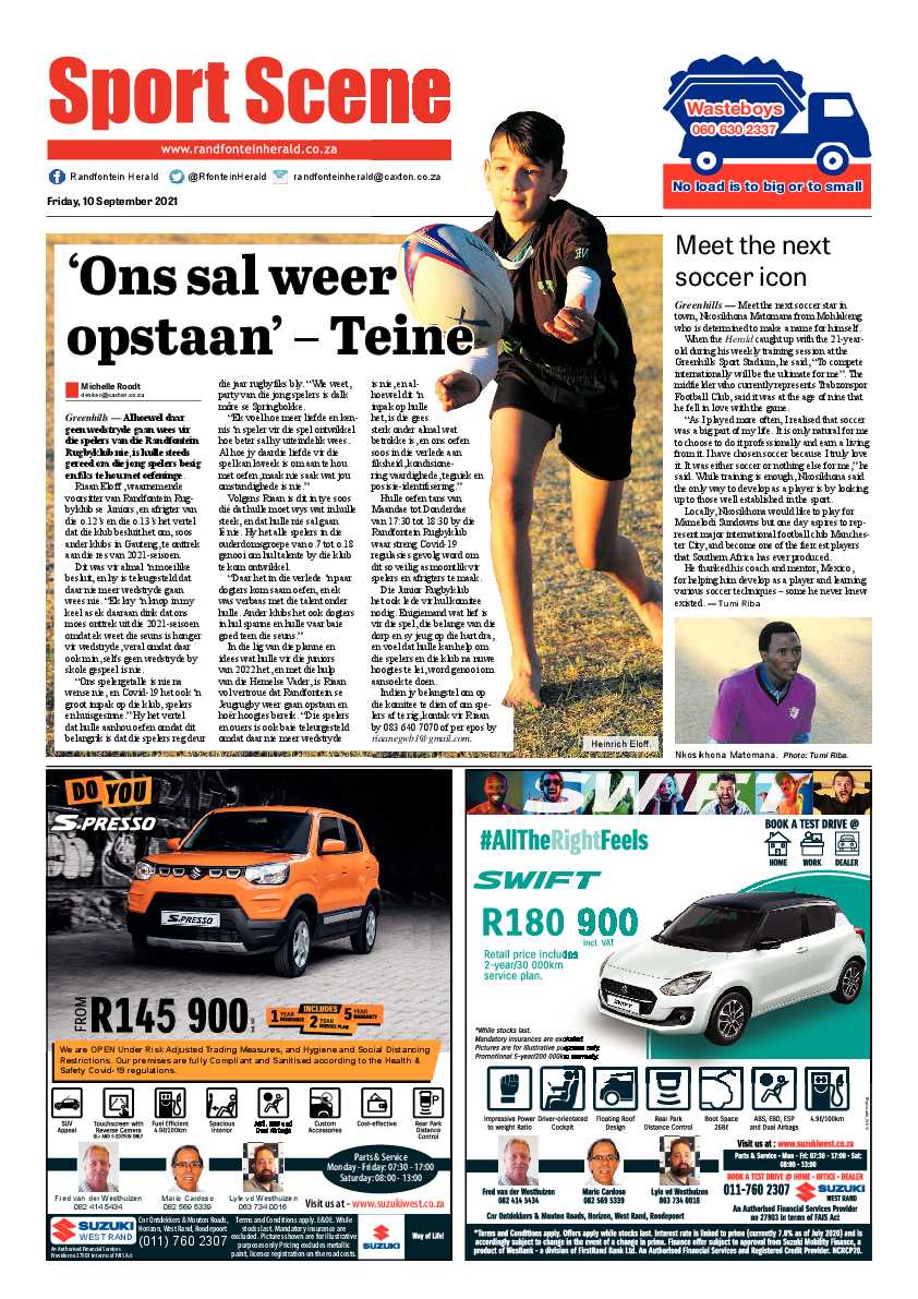 Randfontein Herald 10 September 2021 page 8