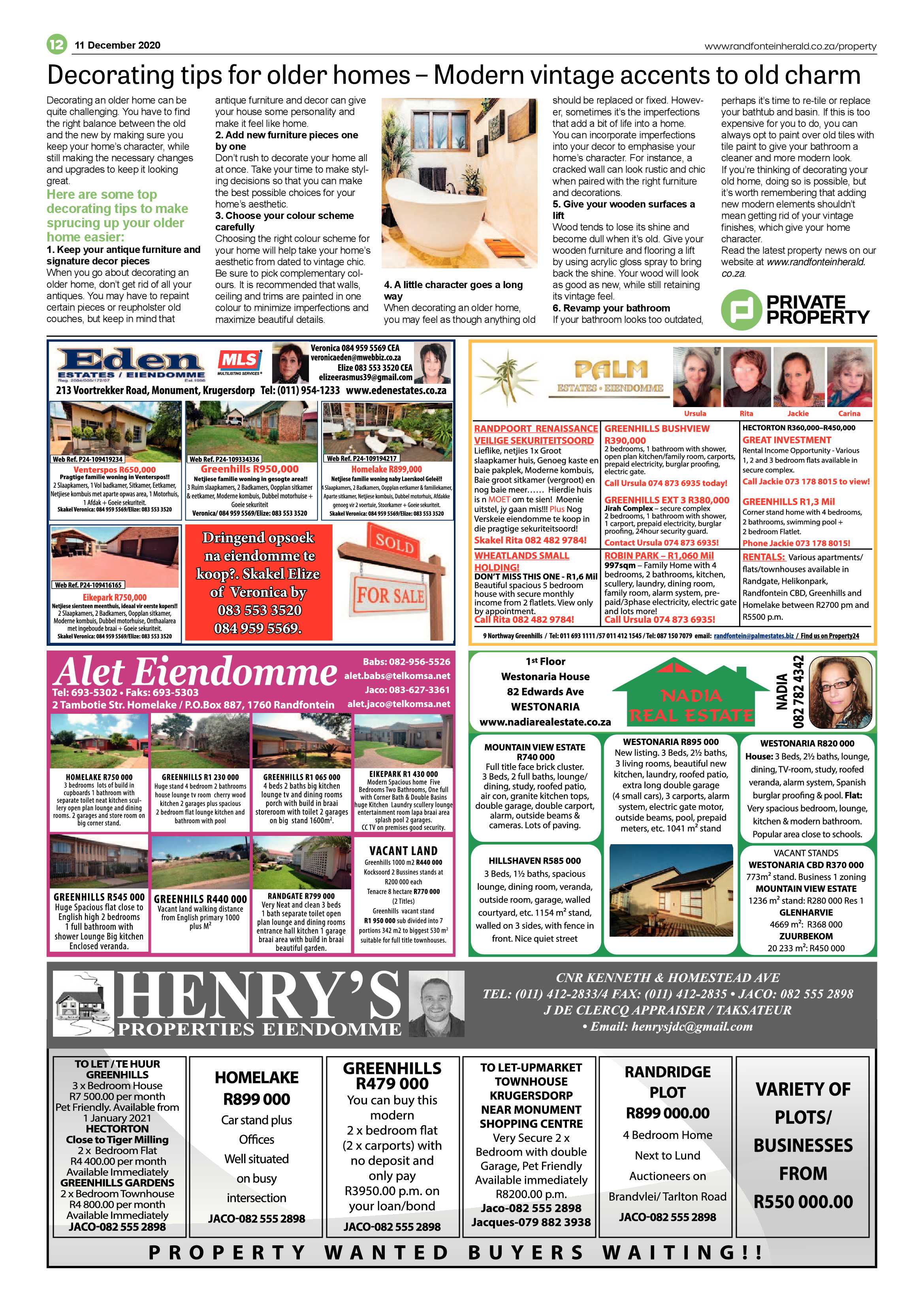 Randfontein Herald 11 December 2020 page 12