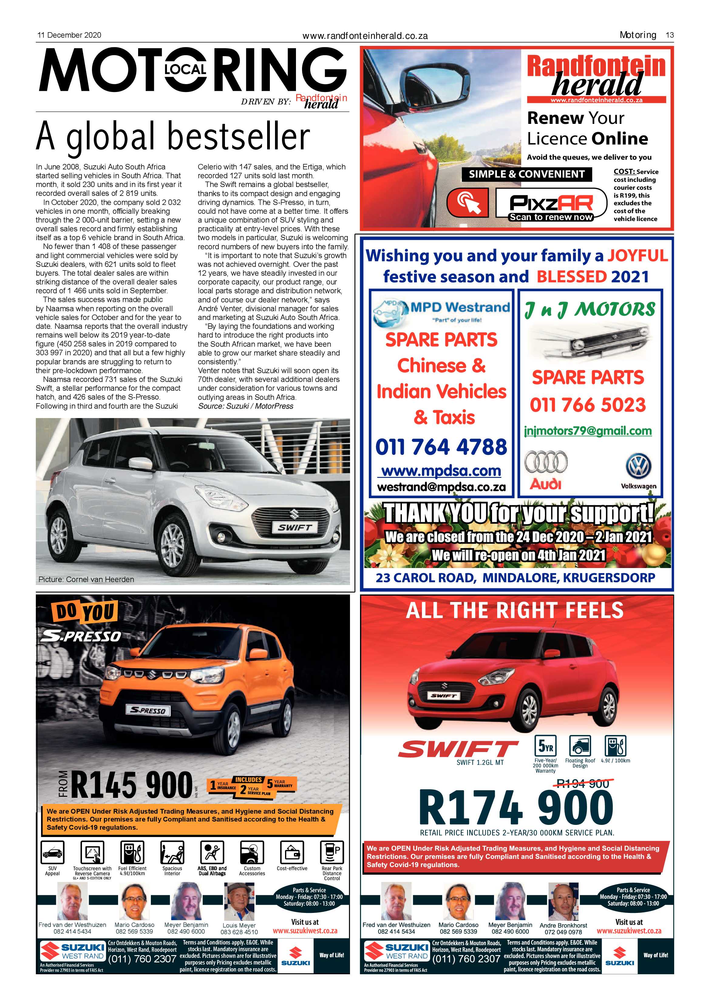 Randfontein Herald 11 December 2020 page 13