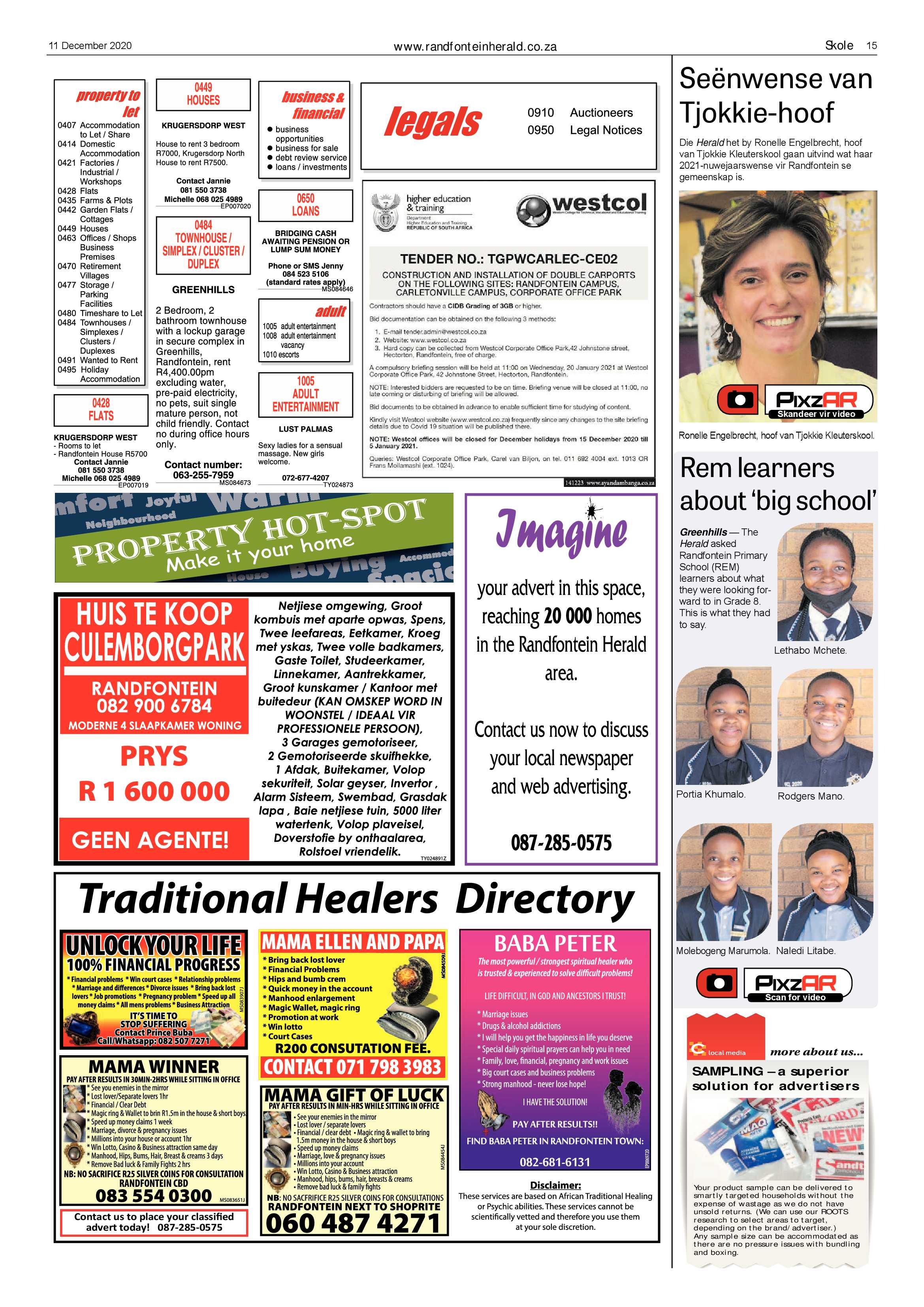 Randfontein Herald 11 December 2020 page 15