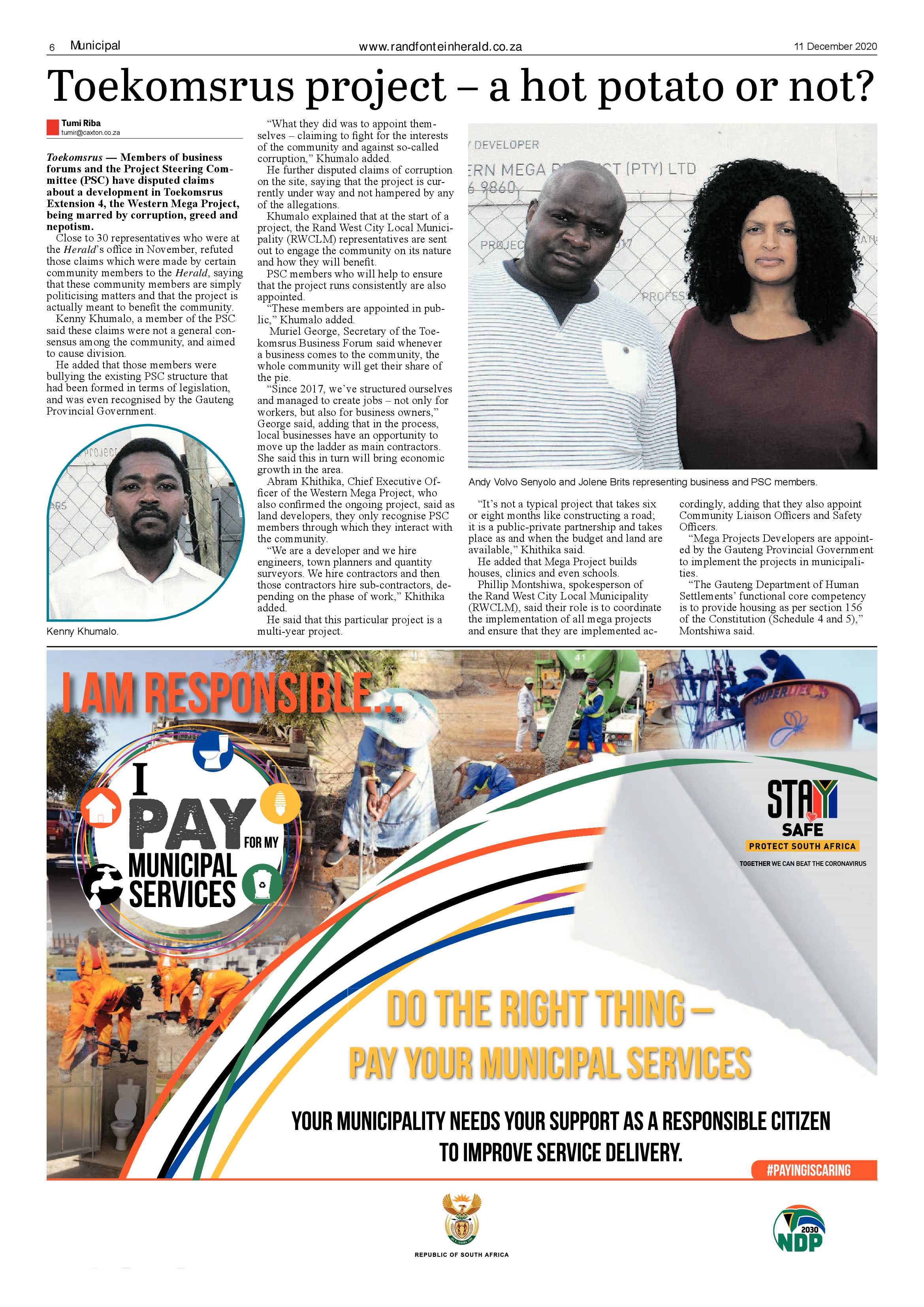 Randfontein Herald 11 December 2020 page 6
