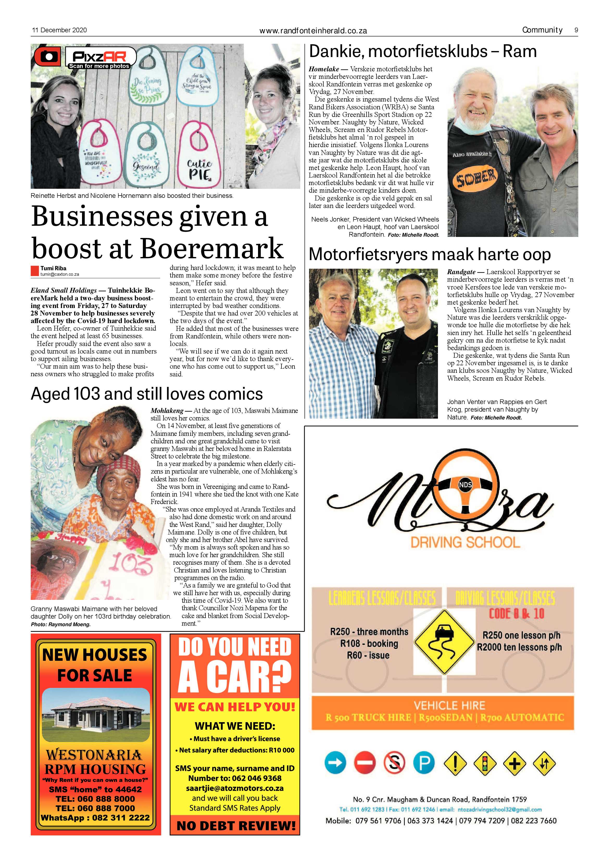 Randfontein Herald 11 December 2020 page 9