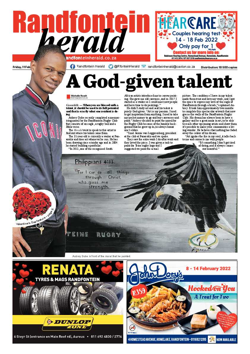 Randfontein Herald 11 February 2022 page 1