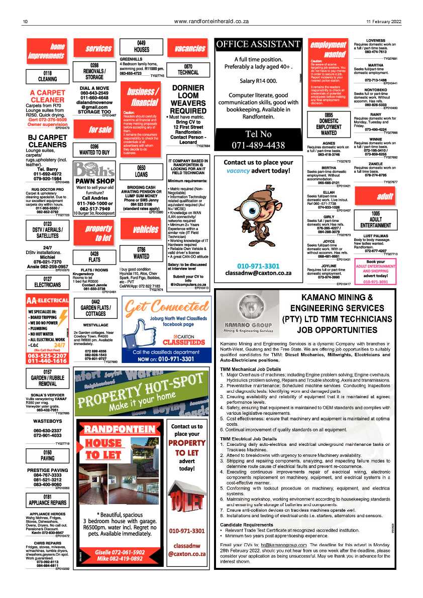 Randfontein Herald 11 February 2022 page 10
