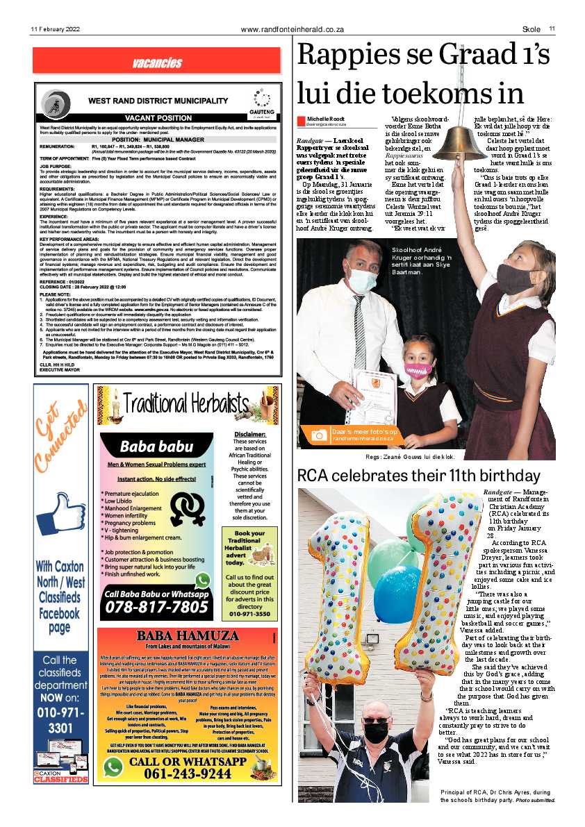 Randfontein Herald 11 February 2022 page 11