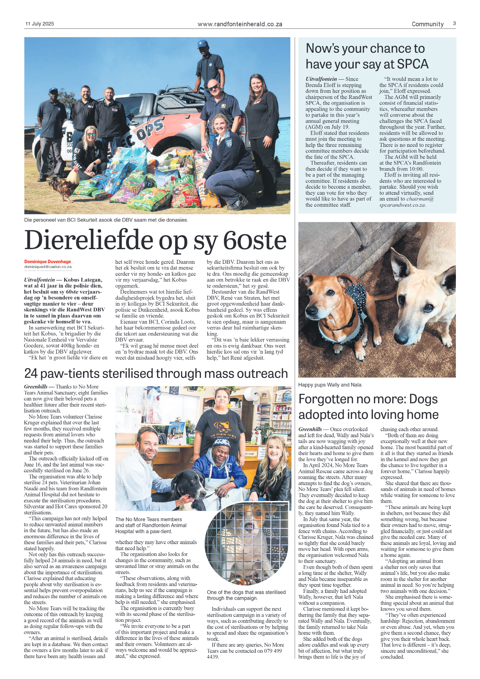 Randfontein Herald 11 July 2025 page 3