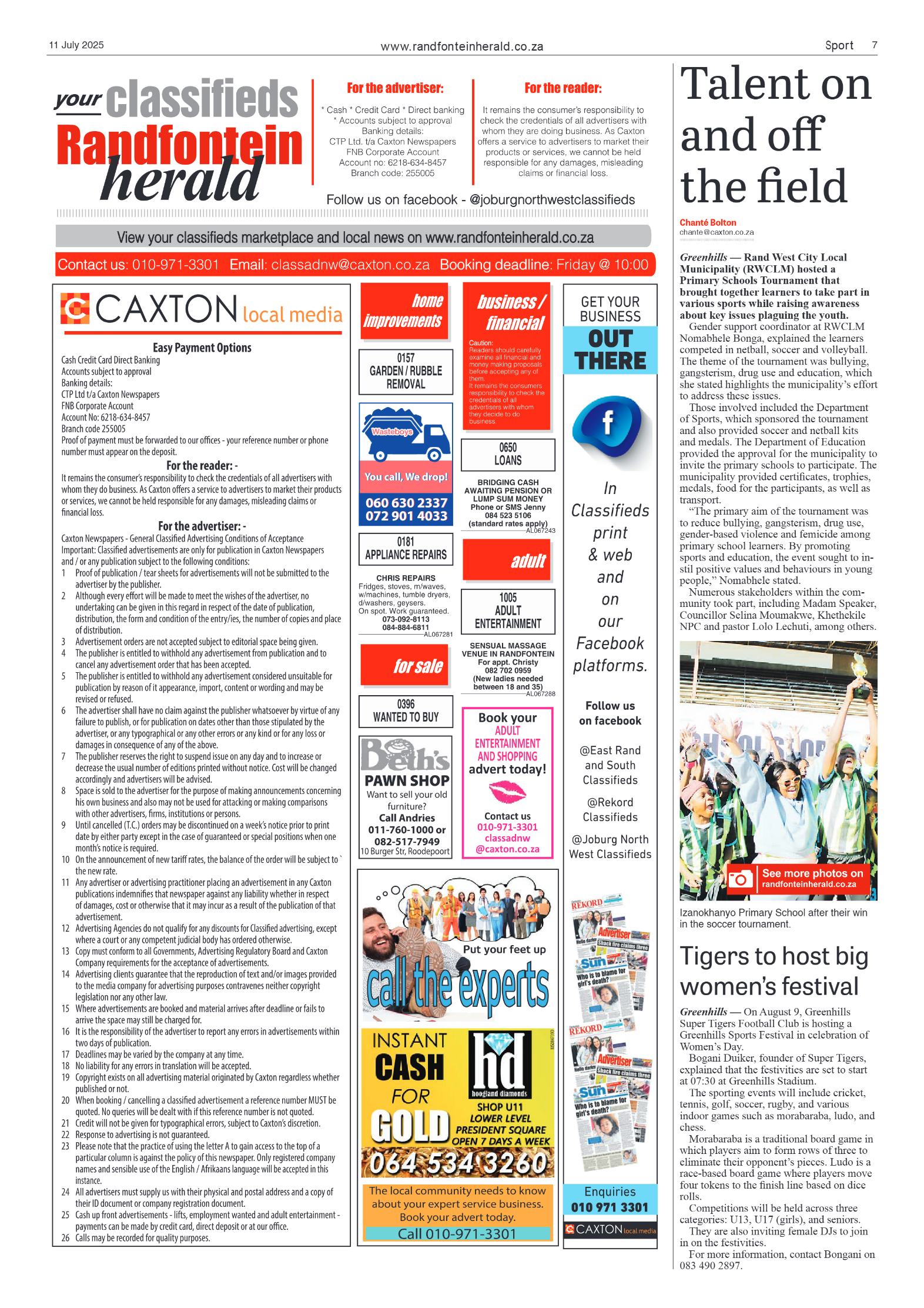 Randfontein Herald 11 July 2025 page 7