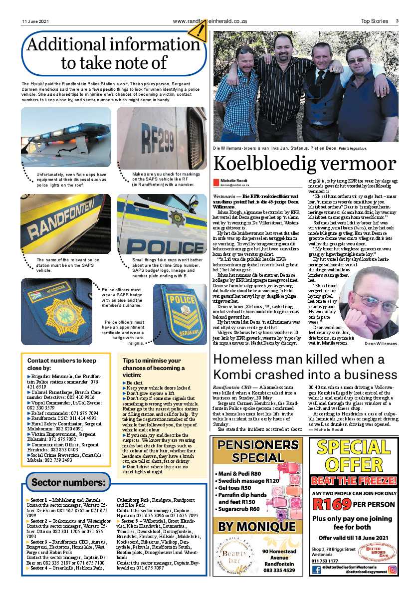 Randfontein Herald 11 June 2021 page 3