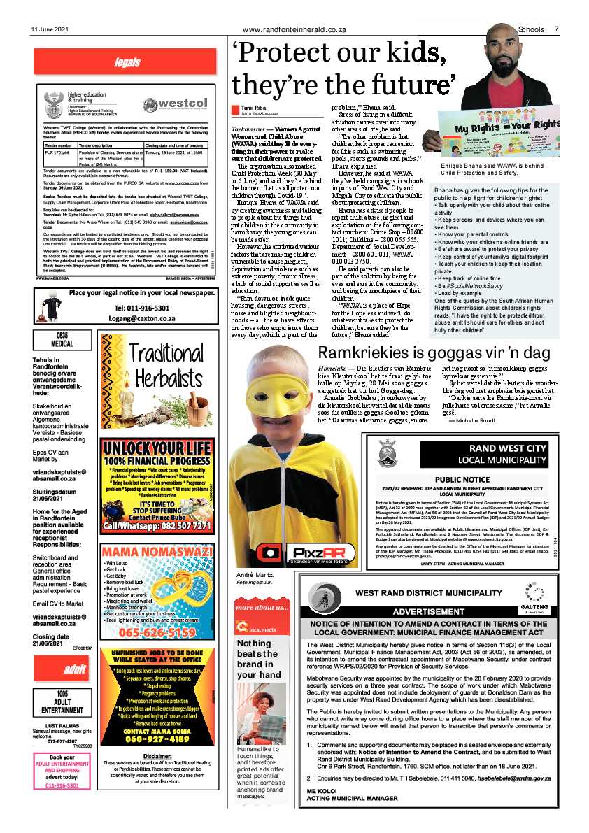 Randfontein Herald 11 June 2021 page 7