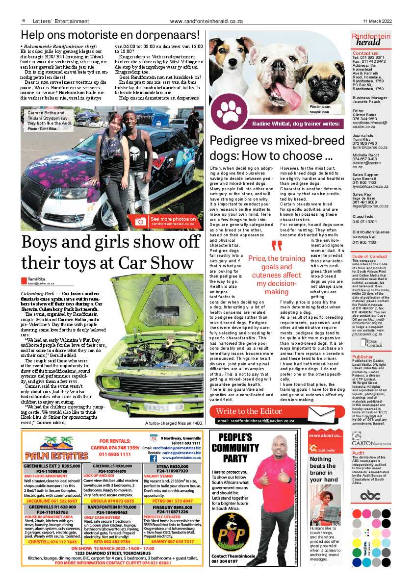 Randfontein Herald 11 March 2022 page 4