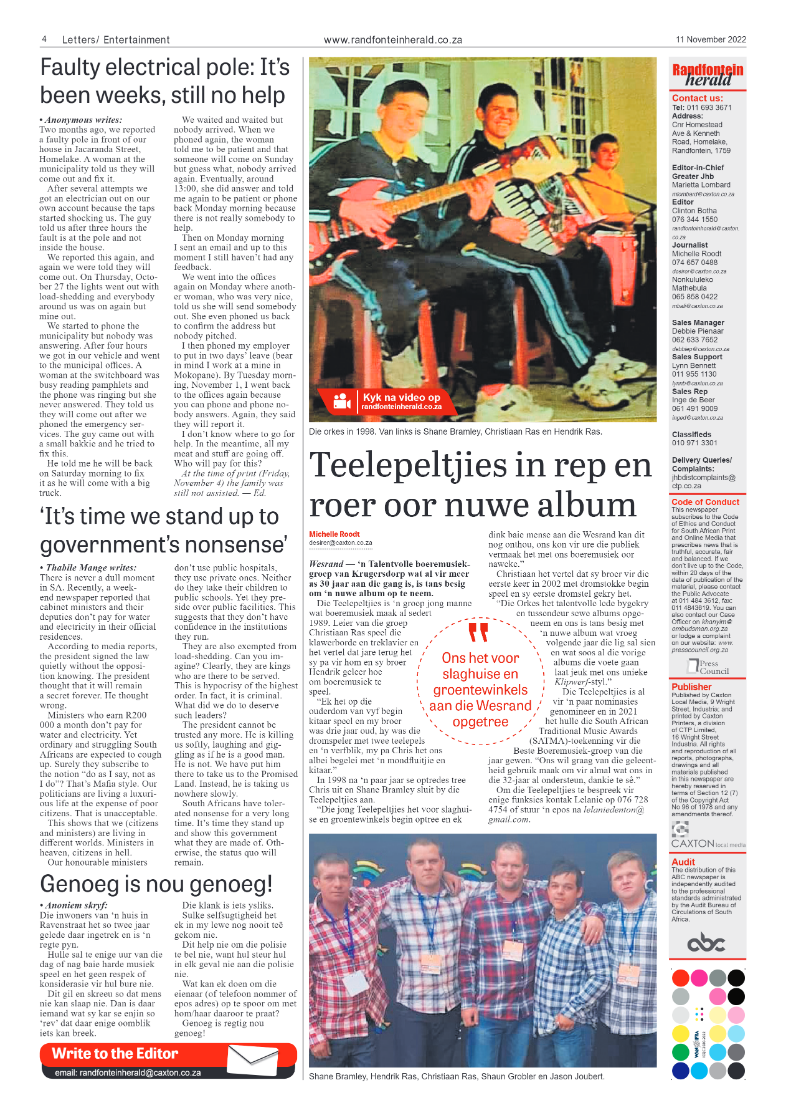 Randfontein Herald 11 November 2022 page 4