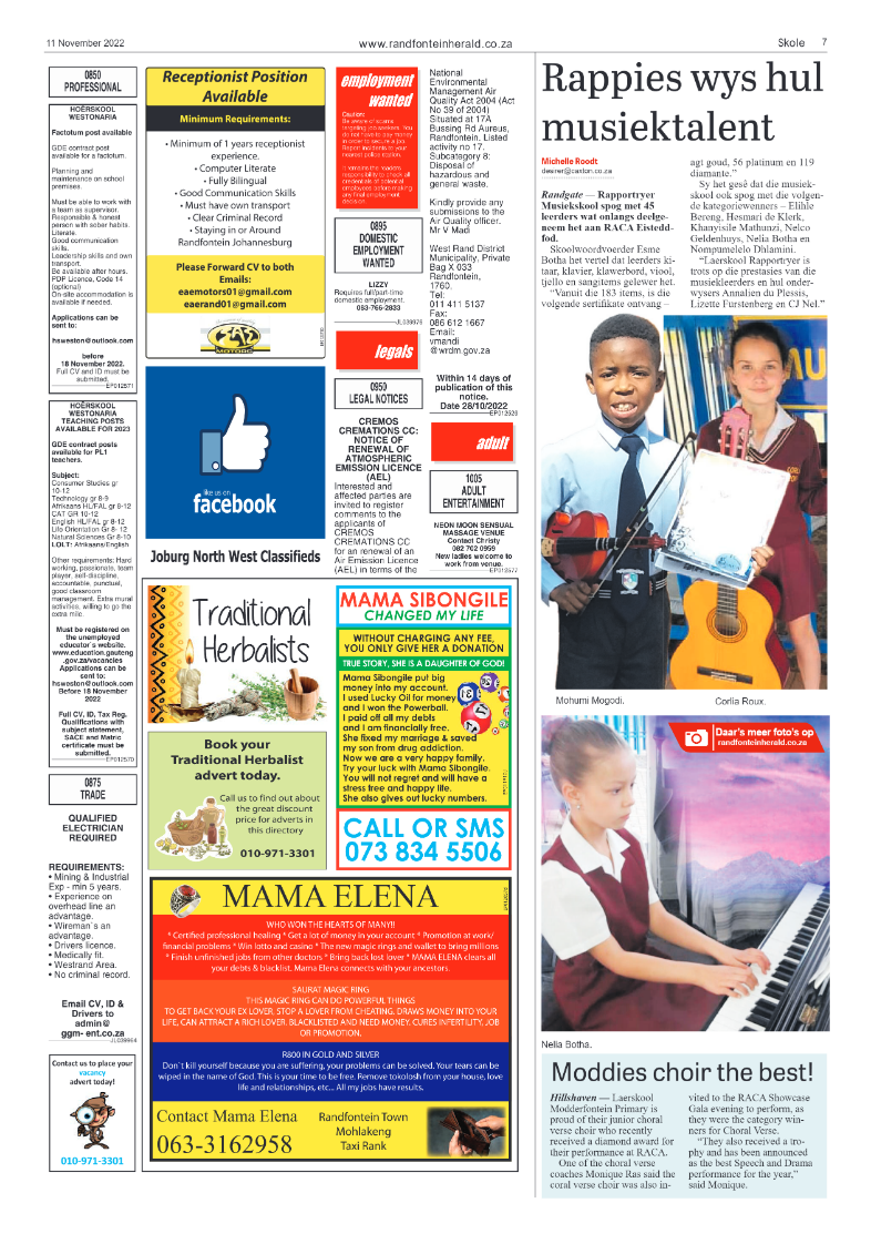 Randfontein Herald 11 November 2022 page 7