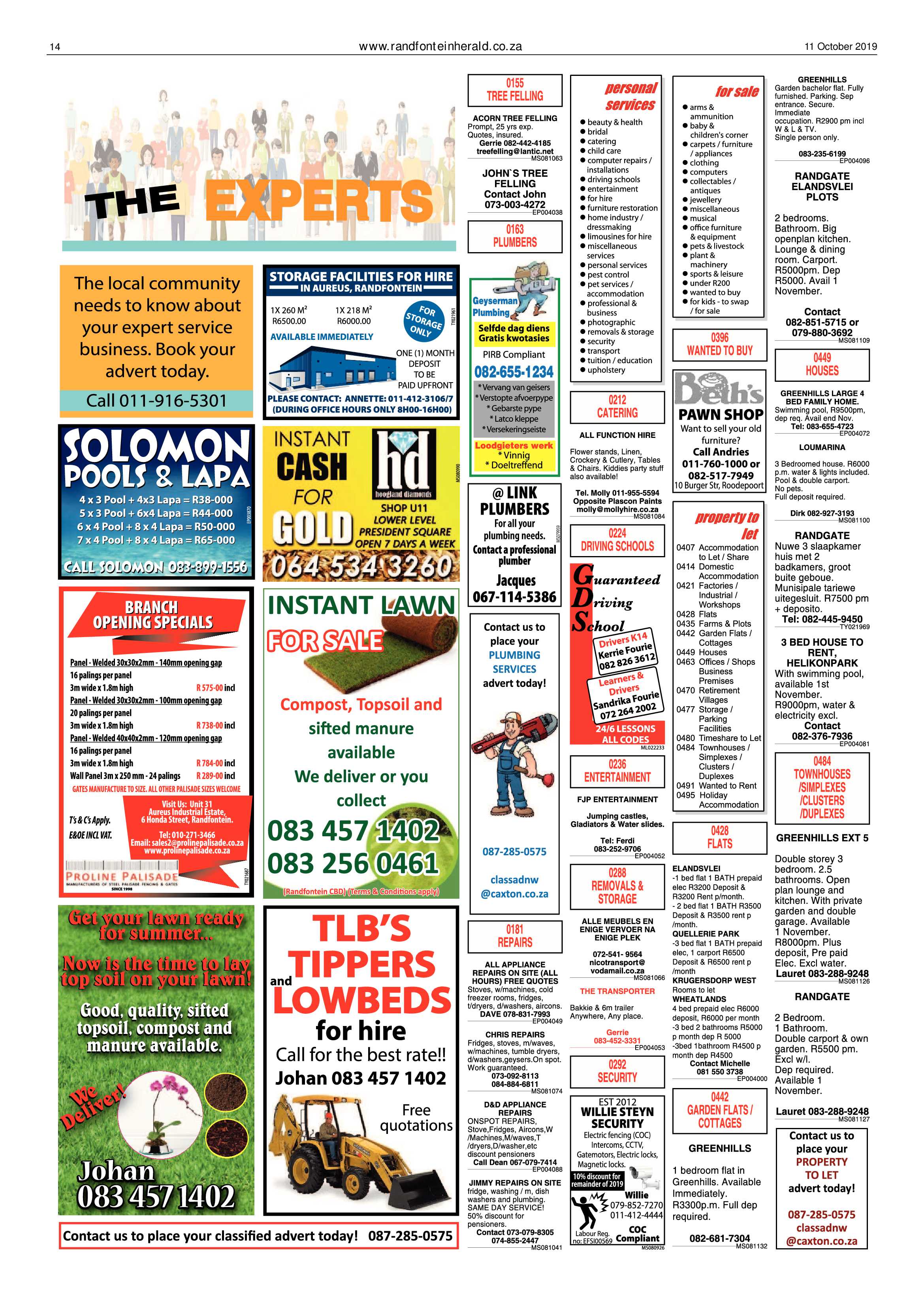 Randfontein Herald 11 October 2019 page 14