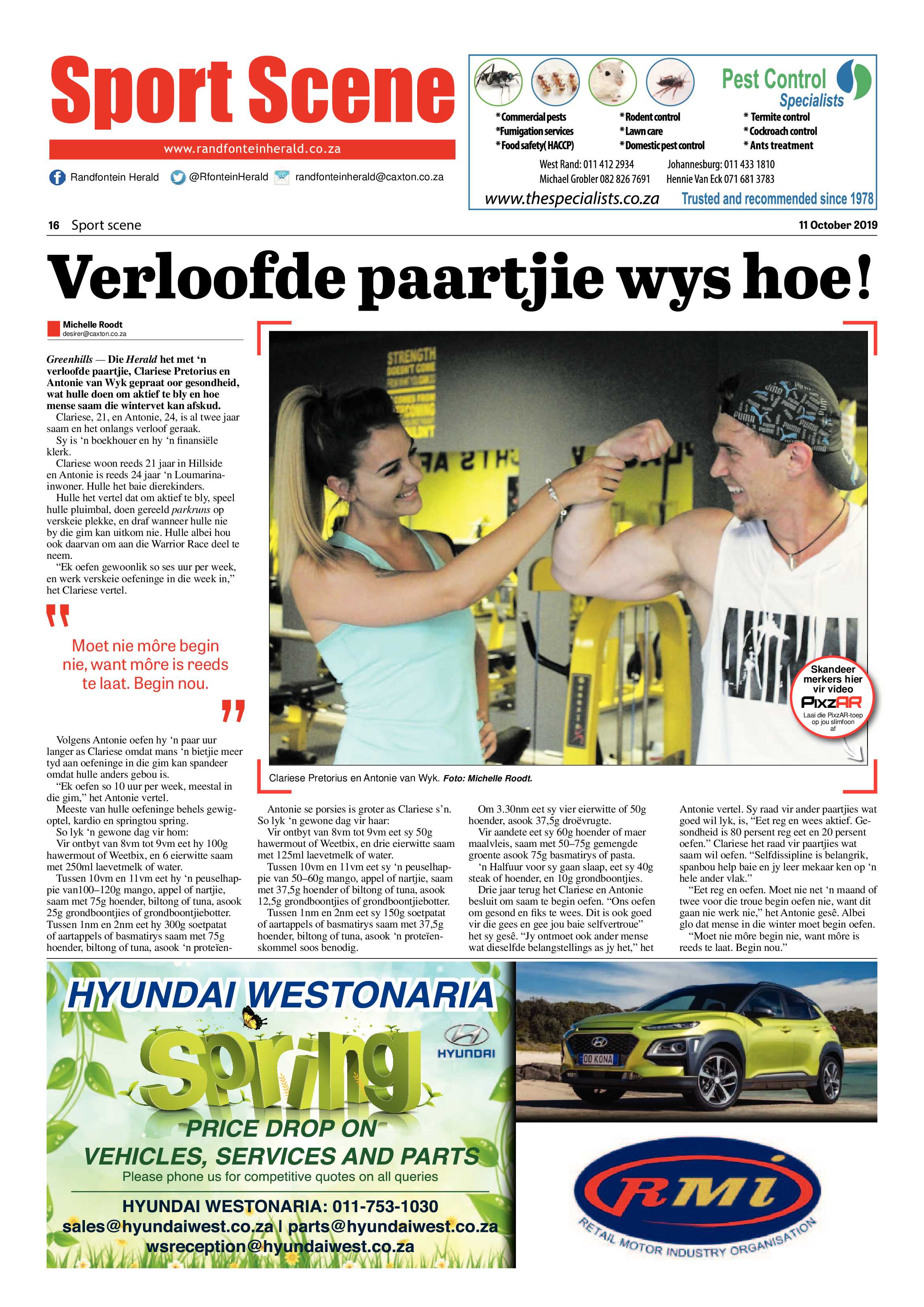Randfontein Herald 11 October 2019 page 16
