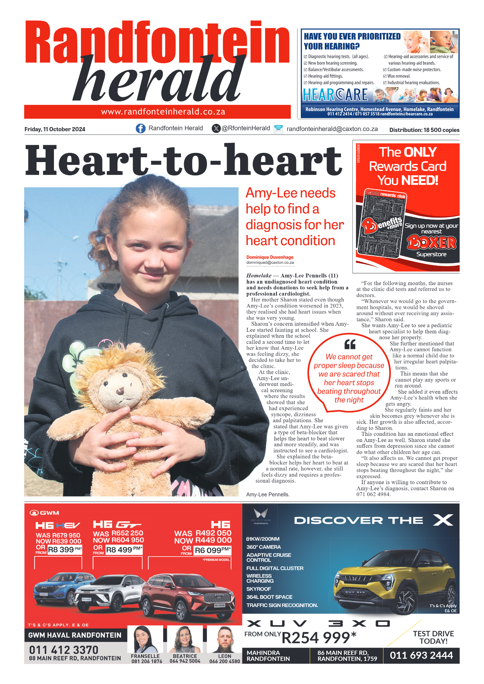 Randfontein Herald 11 October 2024 page 1