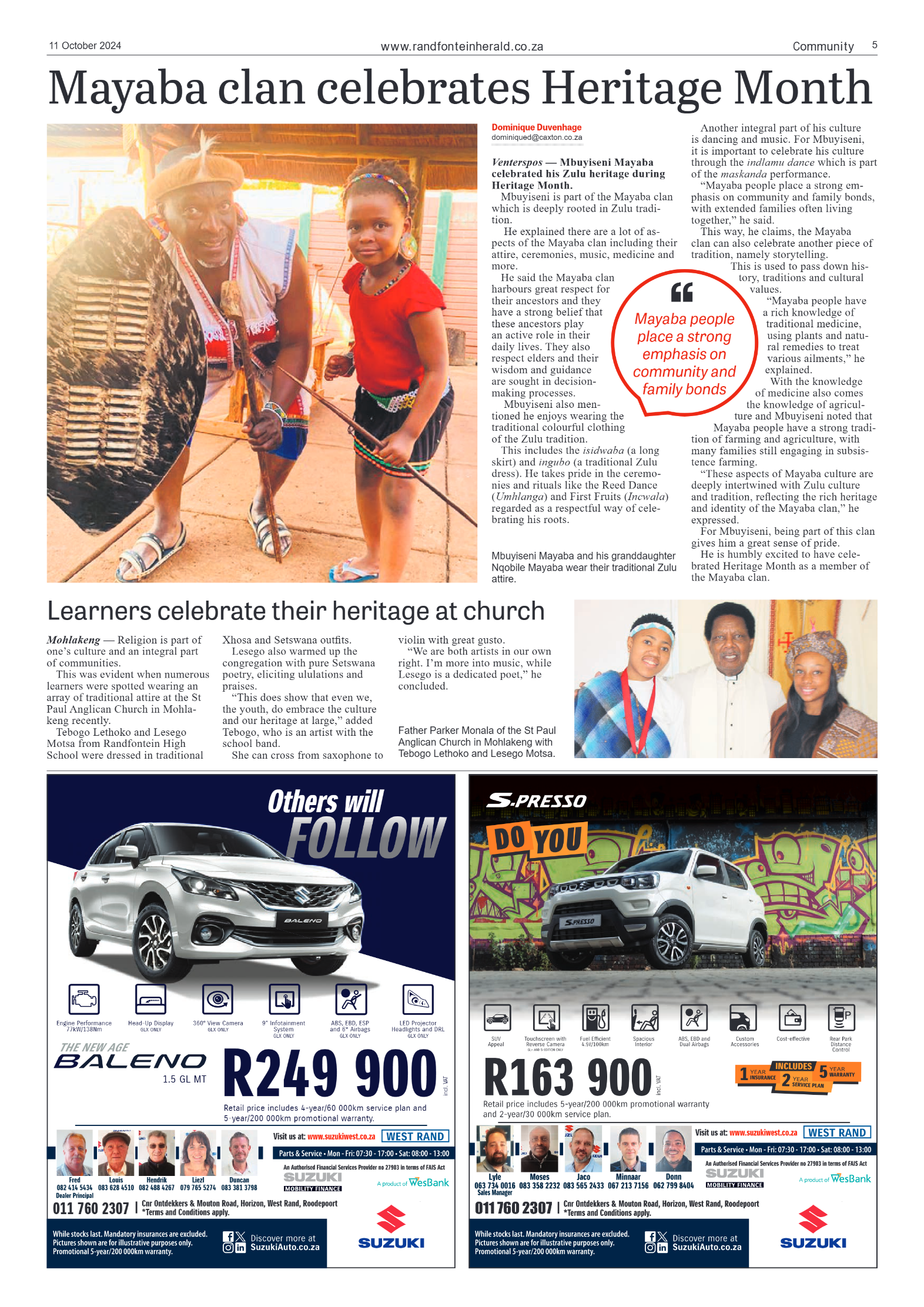 Randfontein Herald 11 October 2024 page 5
