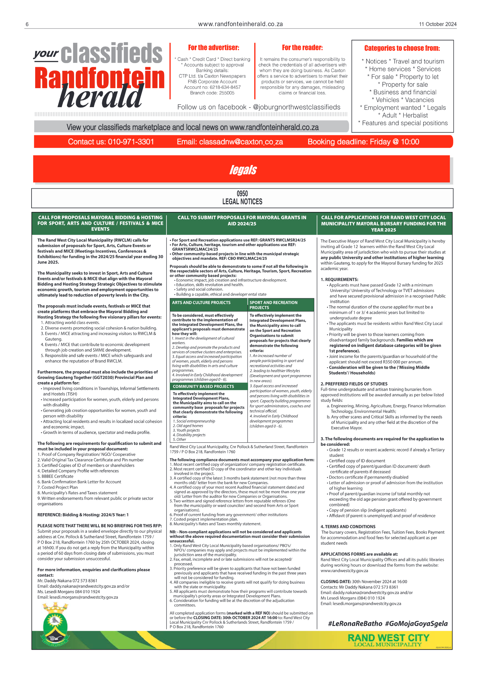 Randfontein Herald 11 October 2024 page 6