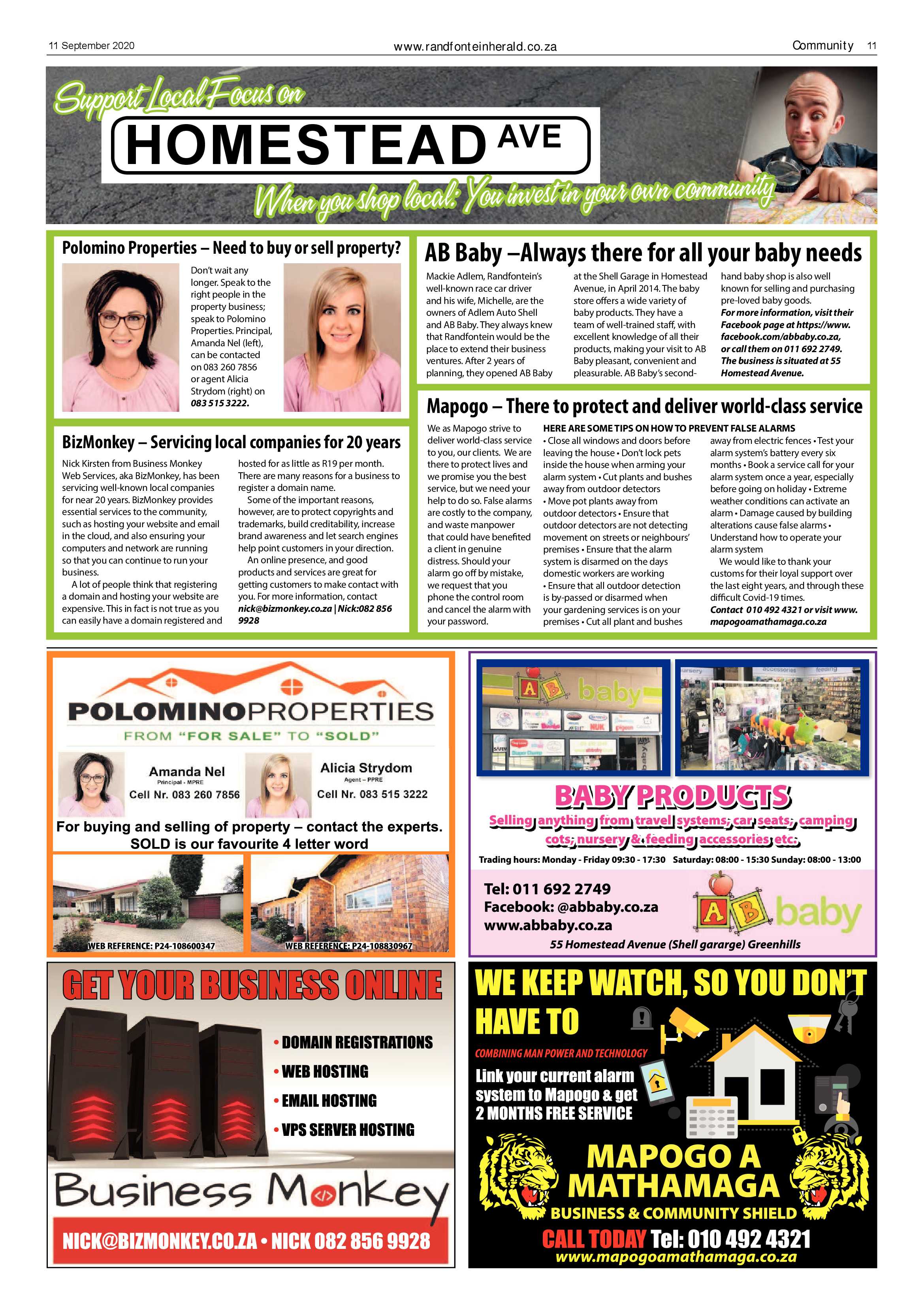 Randfontein Herald 11 September 2020 page 11